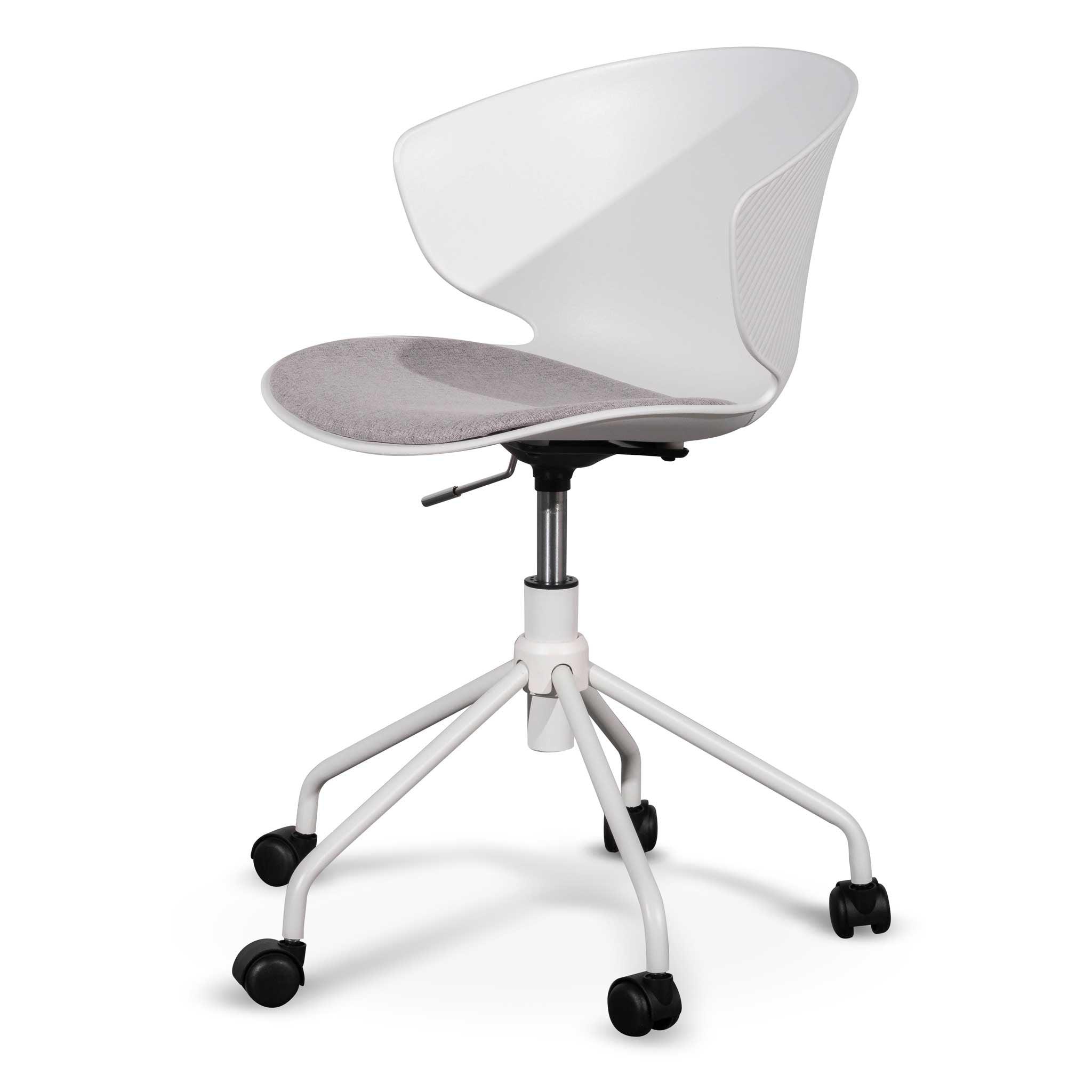 COC6507-LF White Office Chair - Light Grey Seat - Furniture Castle