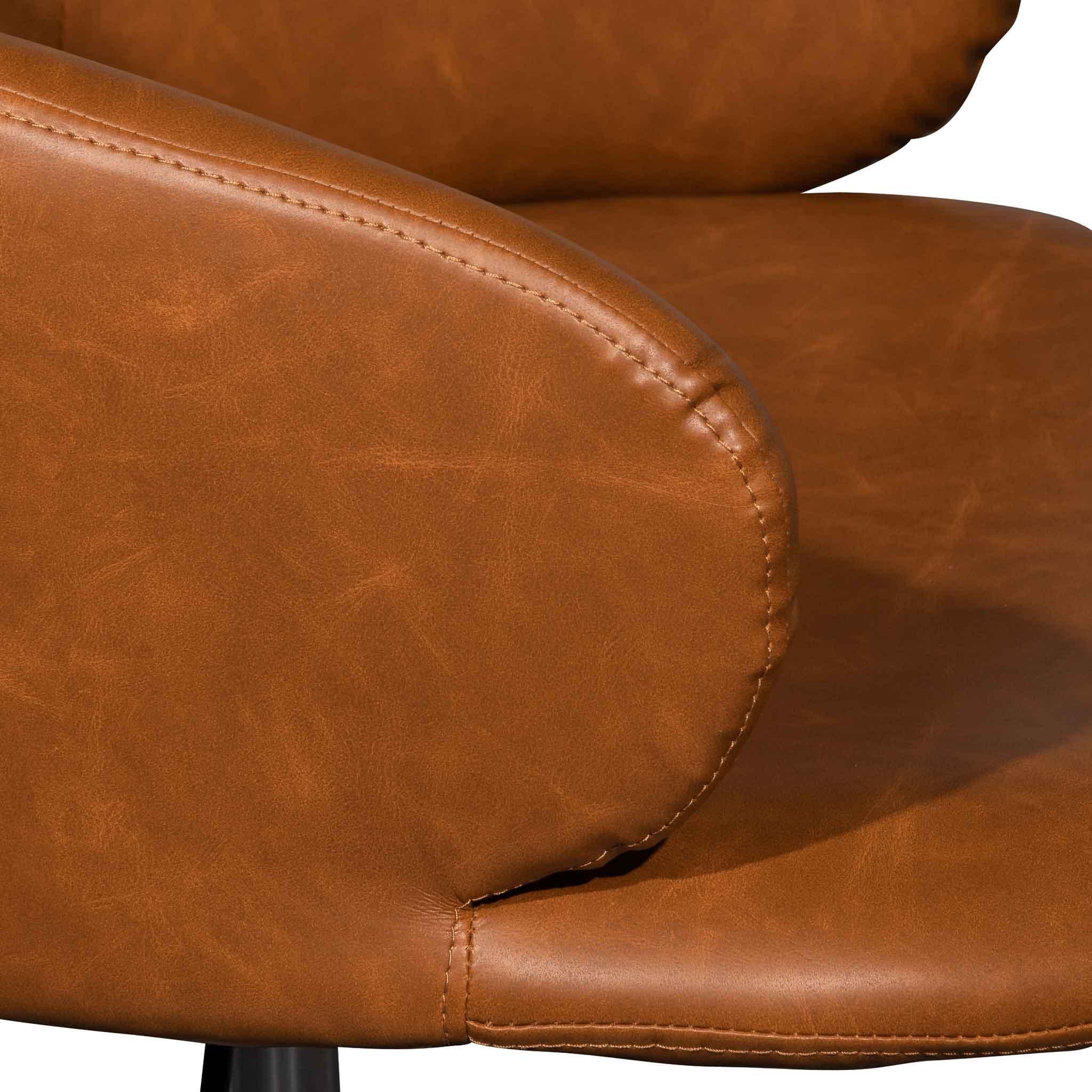 COC6510-LF Office Chair - Vintage Tan with Black Base - Furniture Castle