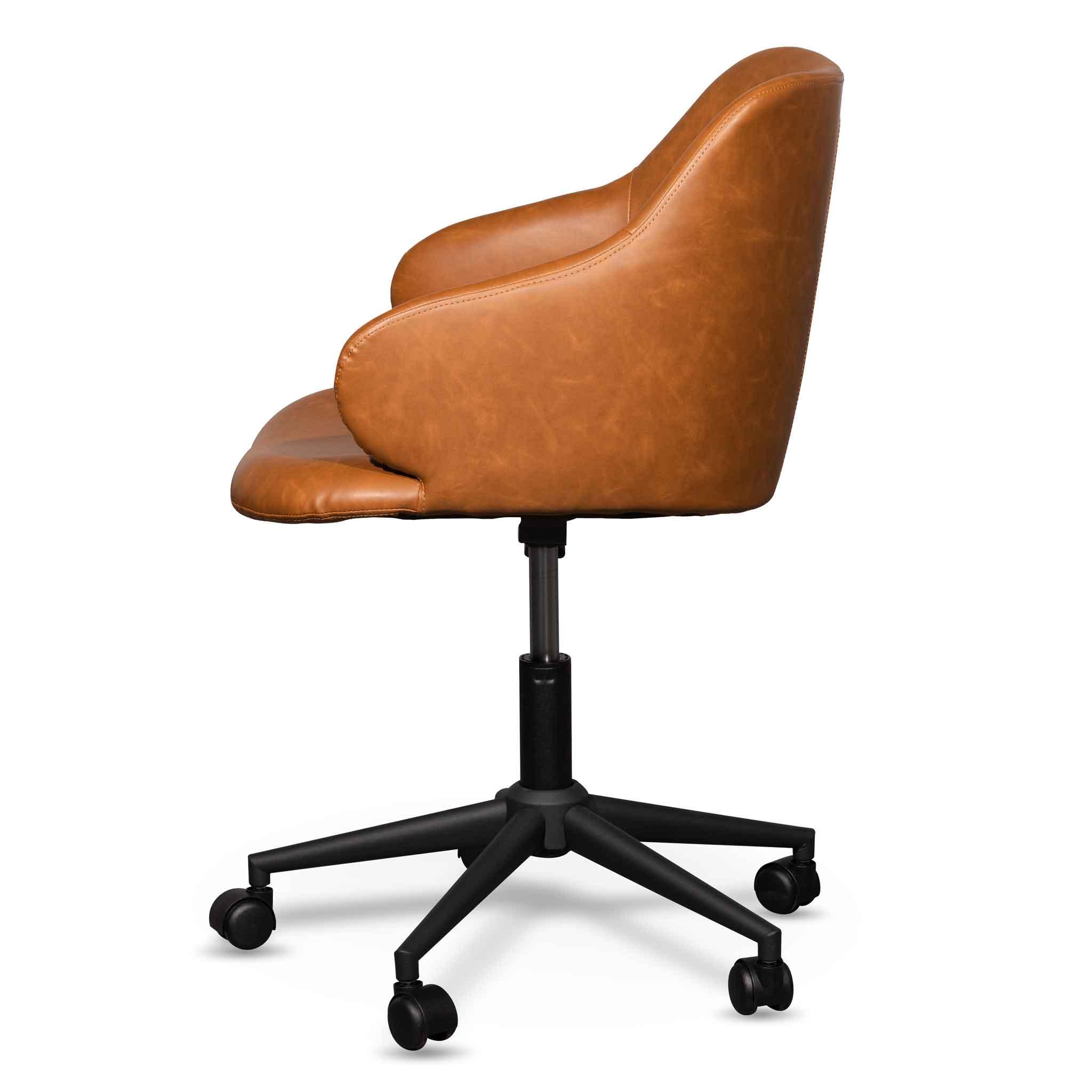 COC6510-LF Office Chair - Vintage Tan with Black Base - Furniture Castle