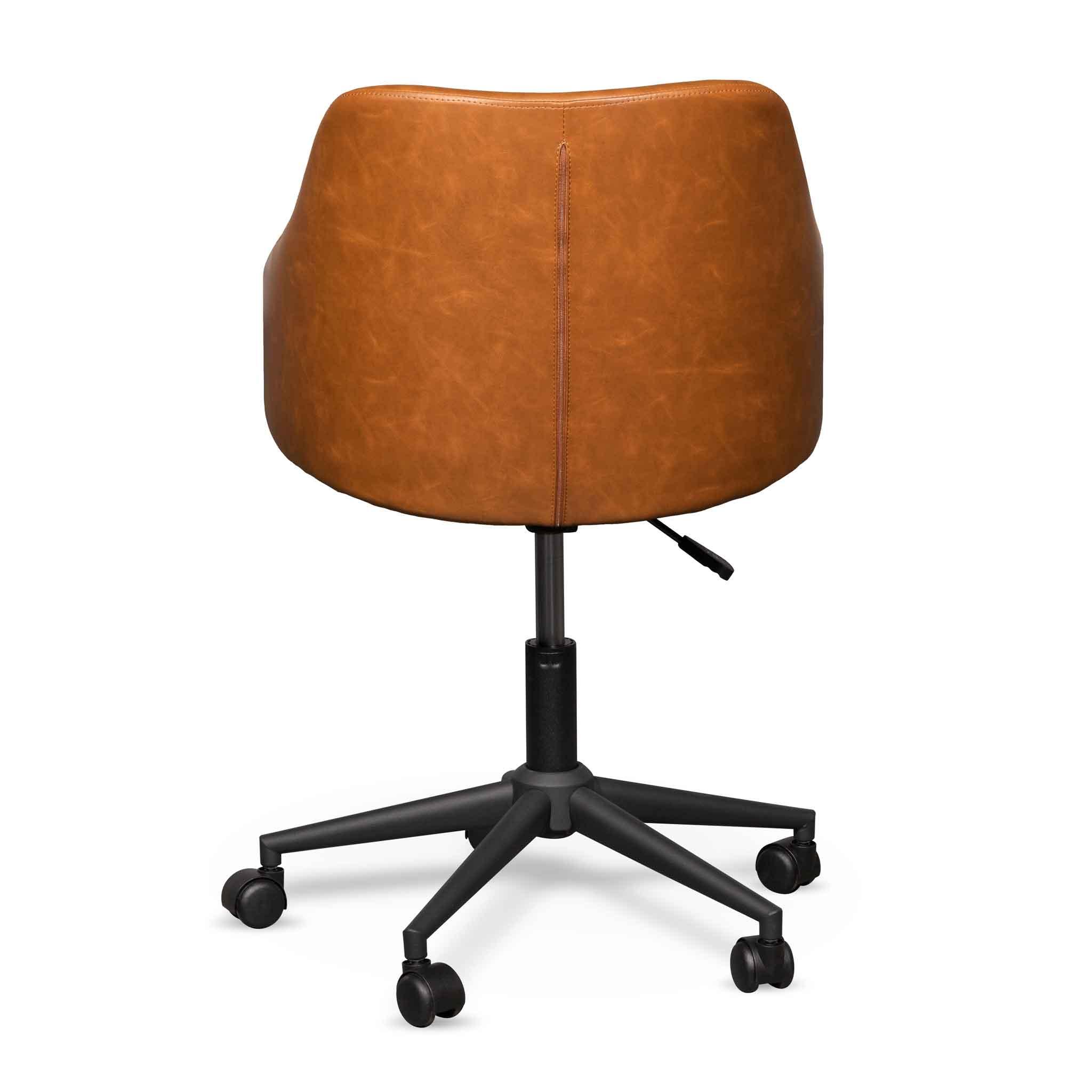 COC6510-LF Office Chair - Vintage Tan with Black Base - Furniture Castle