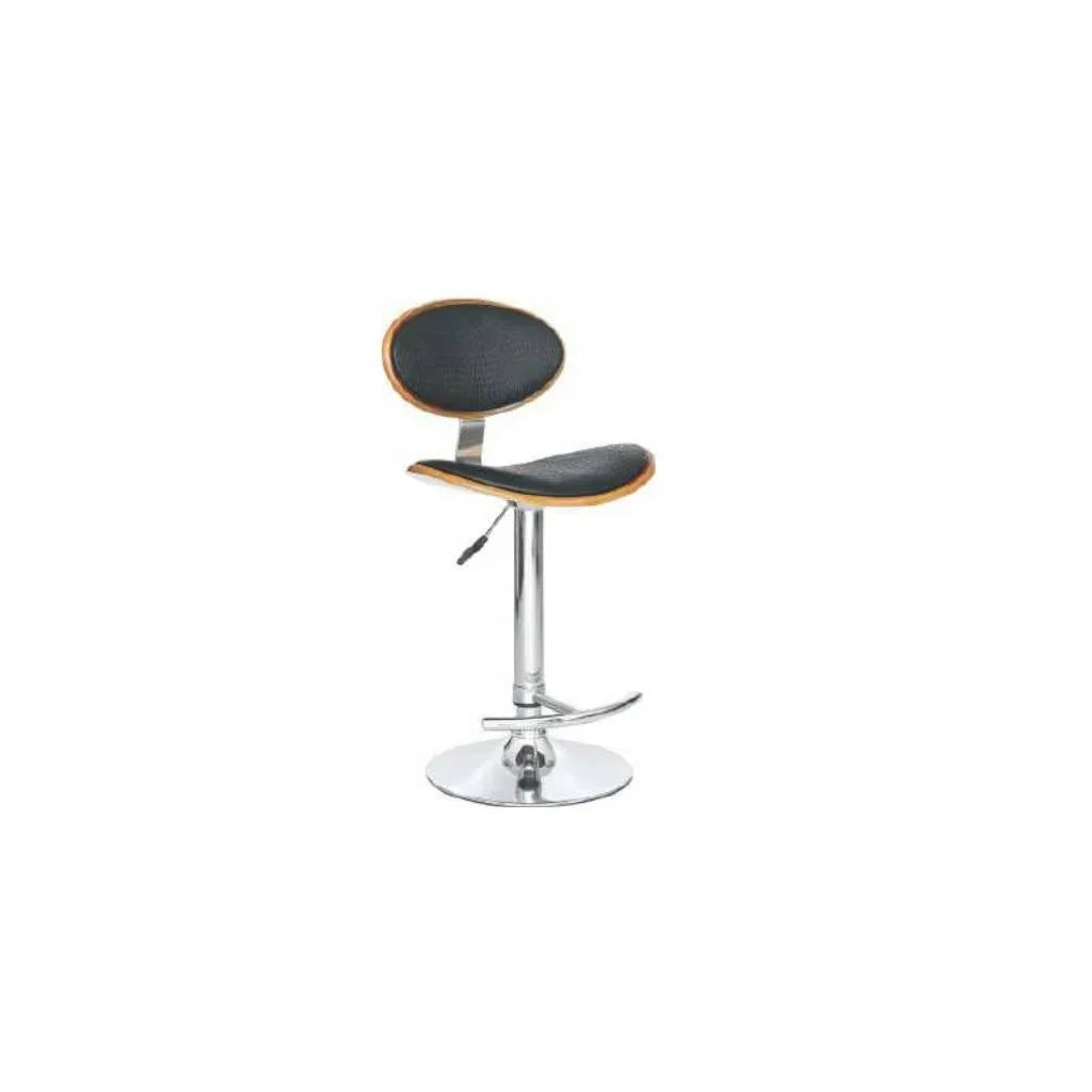 Comfy Bar Stool Chrome Black Pu - Furniture Castle