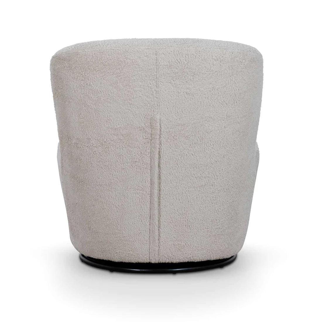 Comfy Swivel Lounge Chair - Ivory Teddy - Furniture Castle