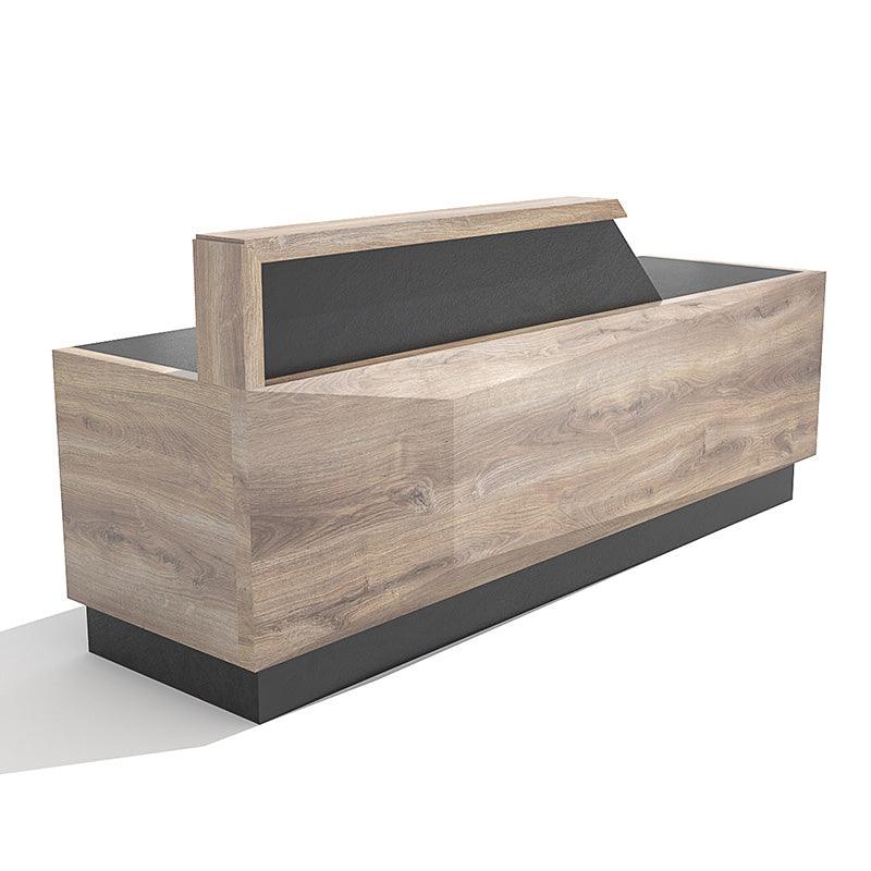 CONROY 2.4M Reception Desk Right Panel - Warm Oak & Black - Furniture Castle