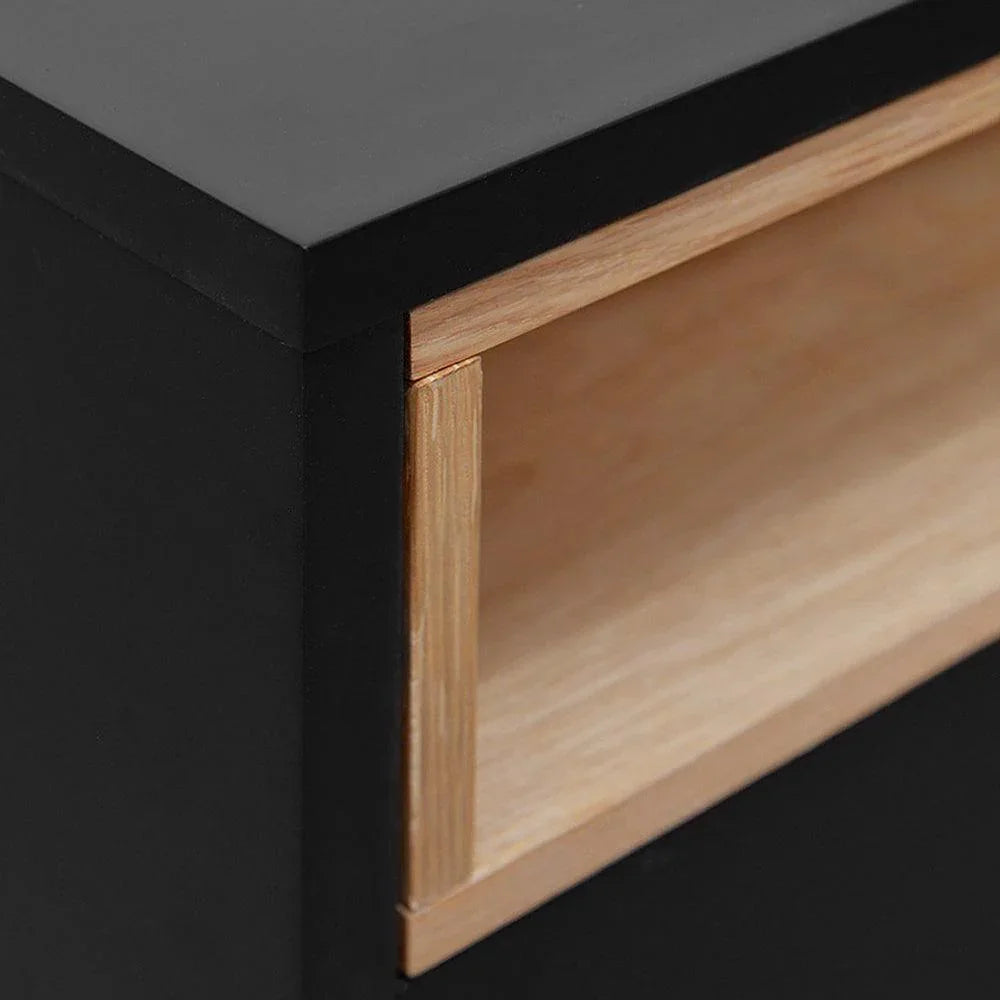 CST2127-KD Bedside Table - Black - Furniture Castle