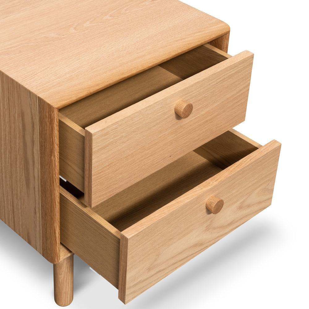 CST2324-VN 2 Drawer Side Table - Oak - Furniture Castle