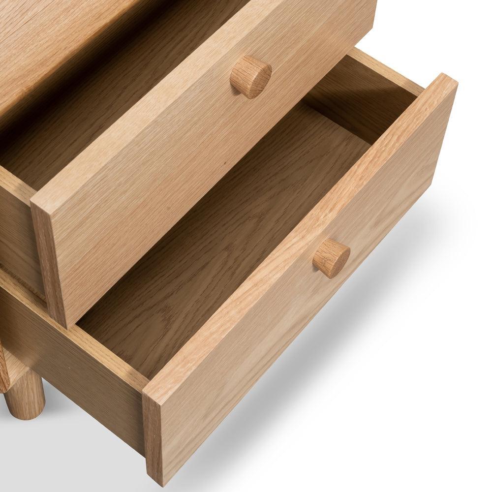 CST2324-VN 2 Drawer Side Table - Oak - Furniture Castle