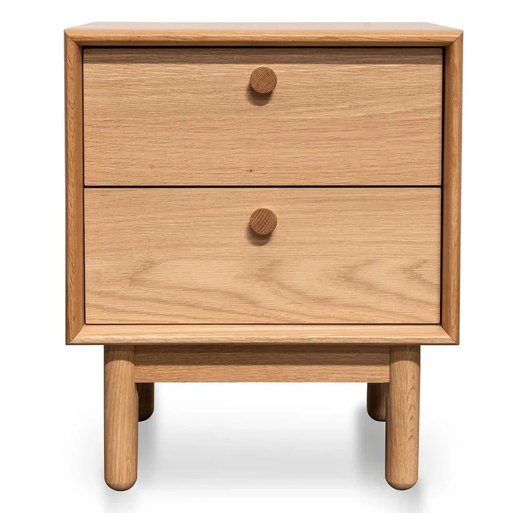CST2324-VN 2 Drawer Side Table - Oak - Furniture Castle