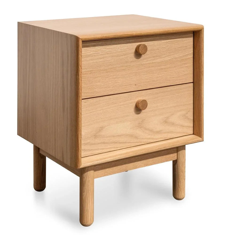 CST2324-VN 2 Drawer Side Table - Oak - Furniture Castle