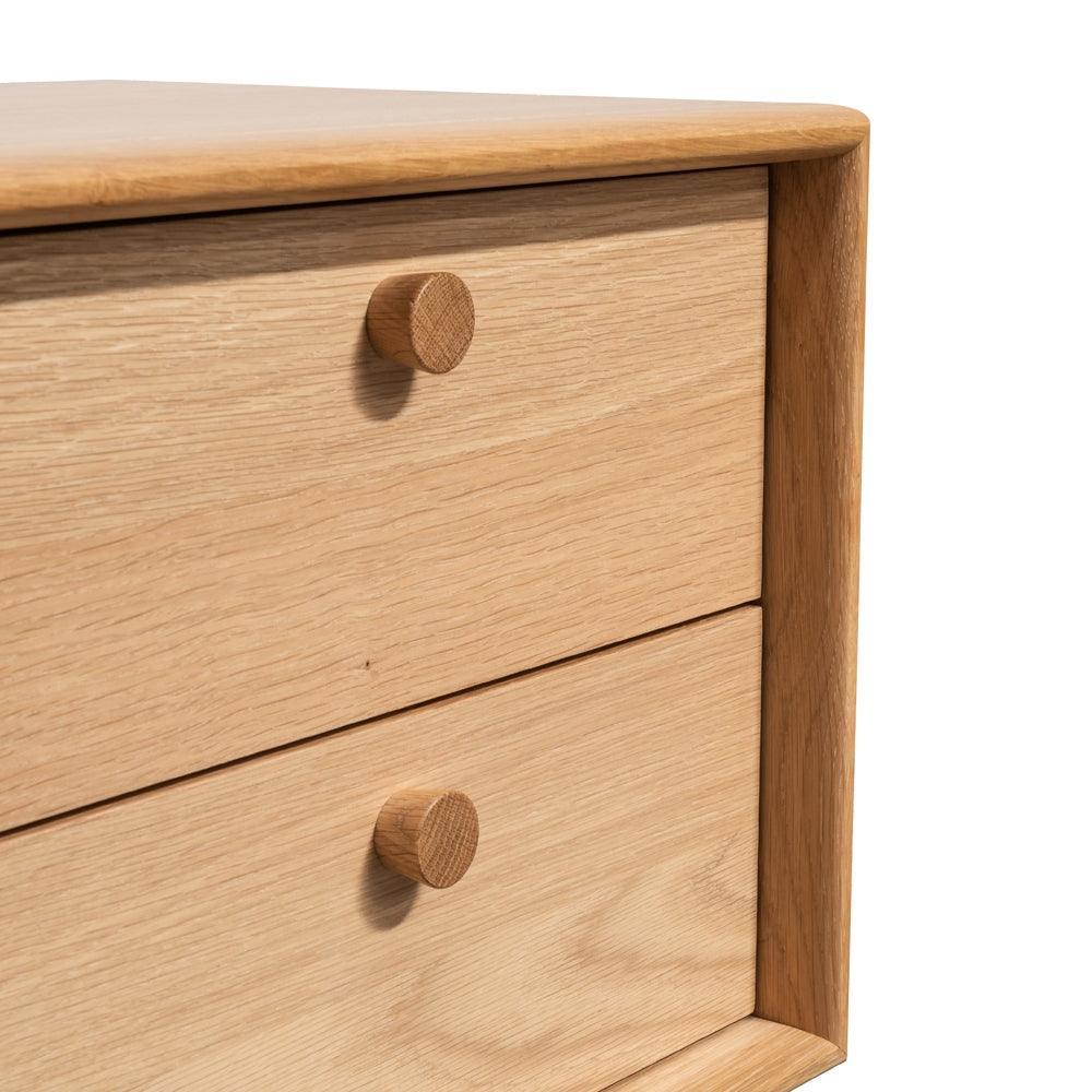 CST2324-VN 2 Drawer Side Table - Oak - Furniture Castle