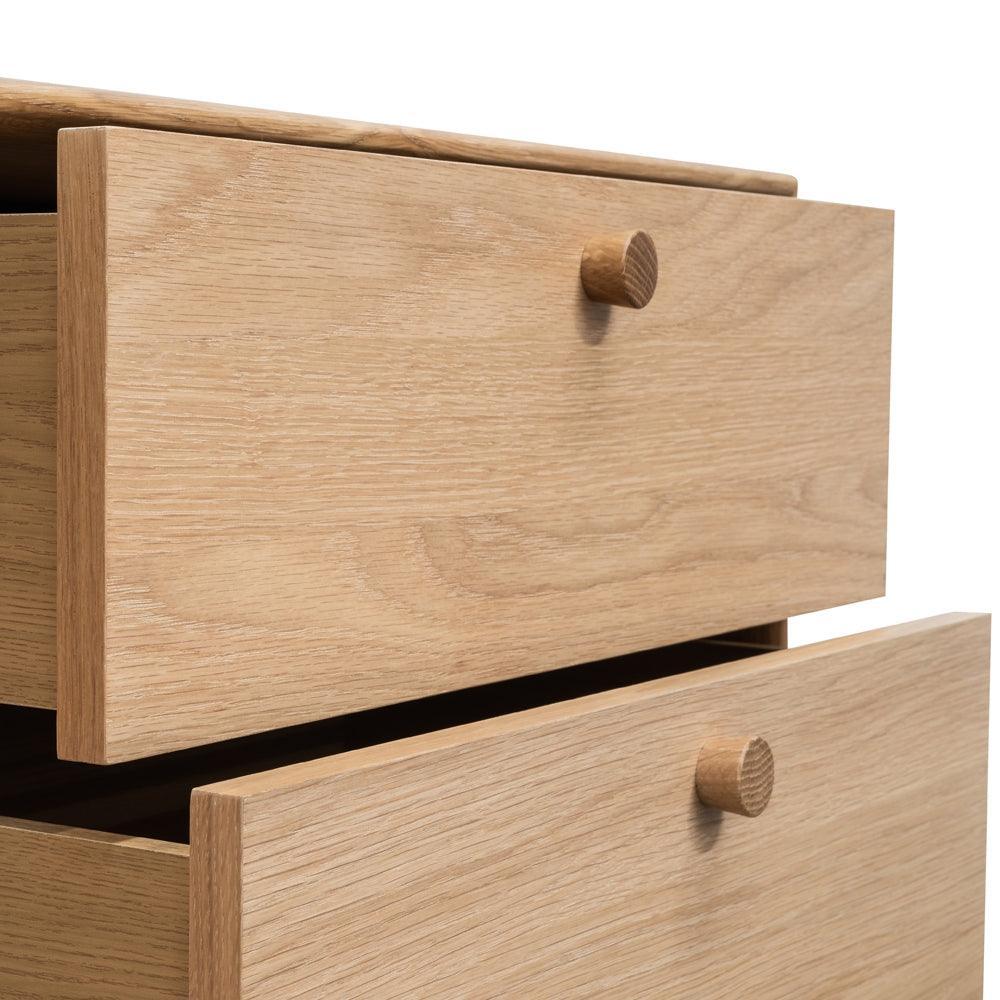 CST2324-VN 2 Drawer Side Table - Oak - Furniture Castle