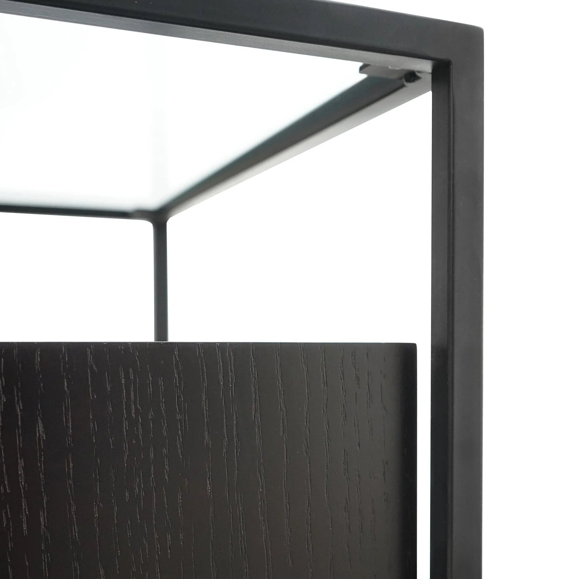 CST2671-IG Glass Side Table - Full Black - Furniture Castle