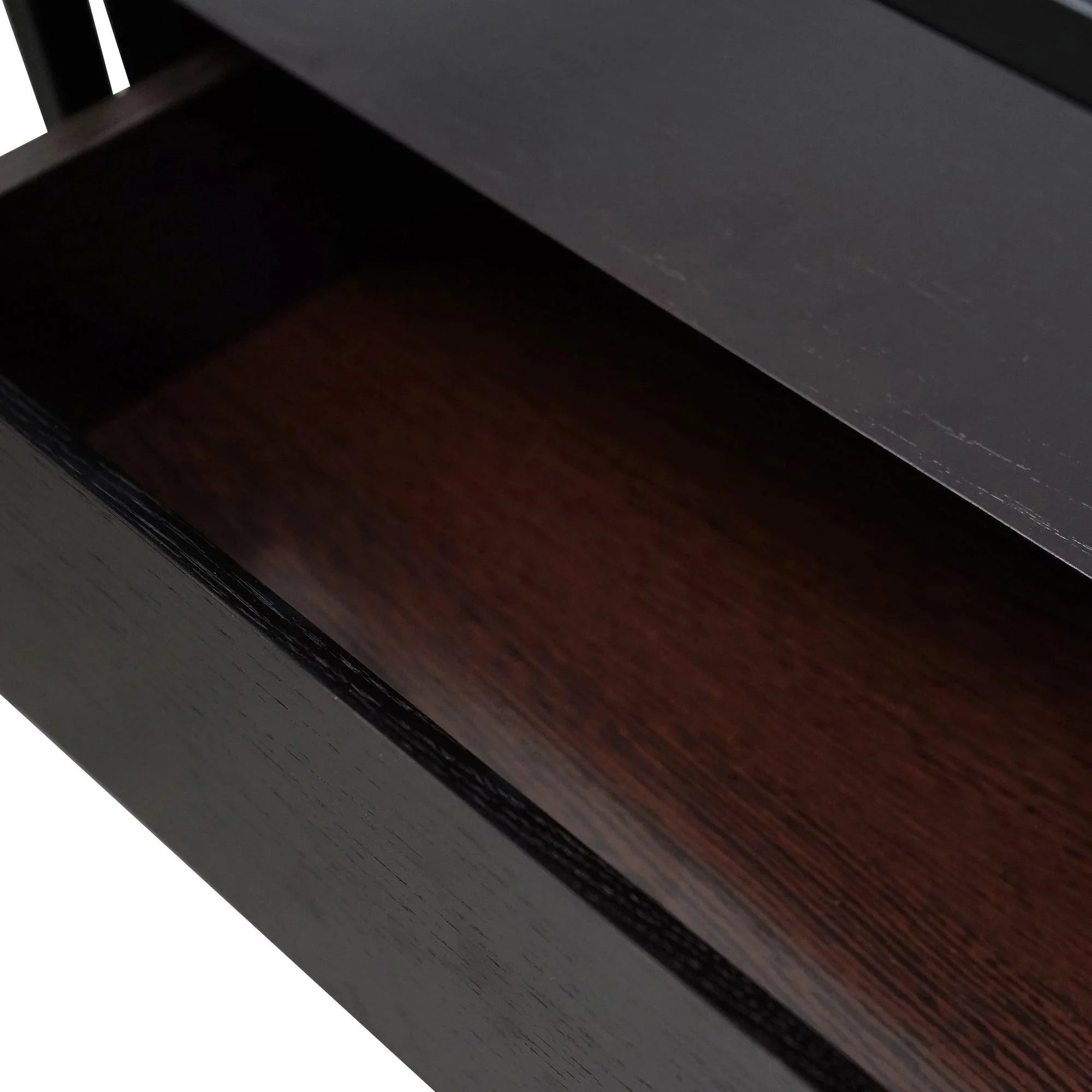 CST2671-IG Glass Side Table - Full Black - Furniture Castle