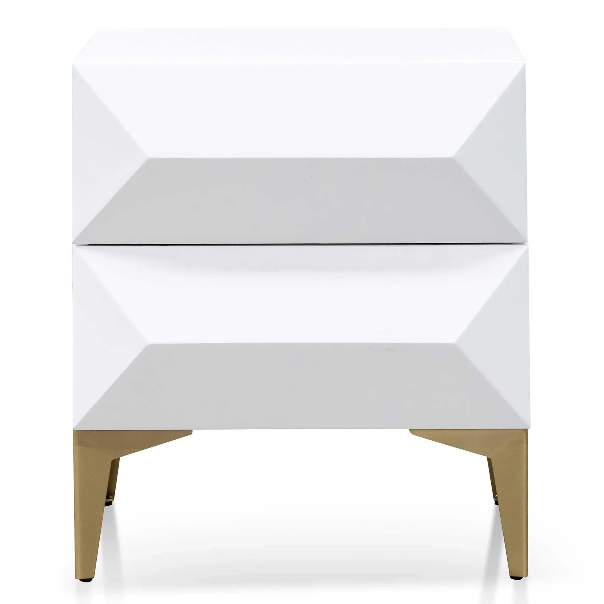 CST6410-IG Wooden Side Table - White with Gold Legs - Furniture Castle
