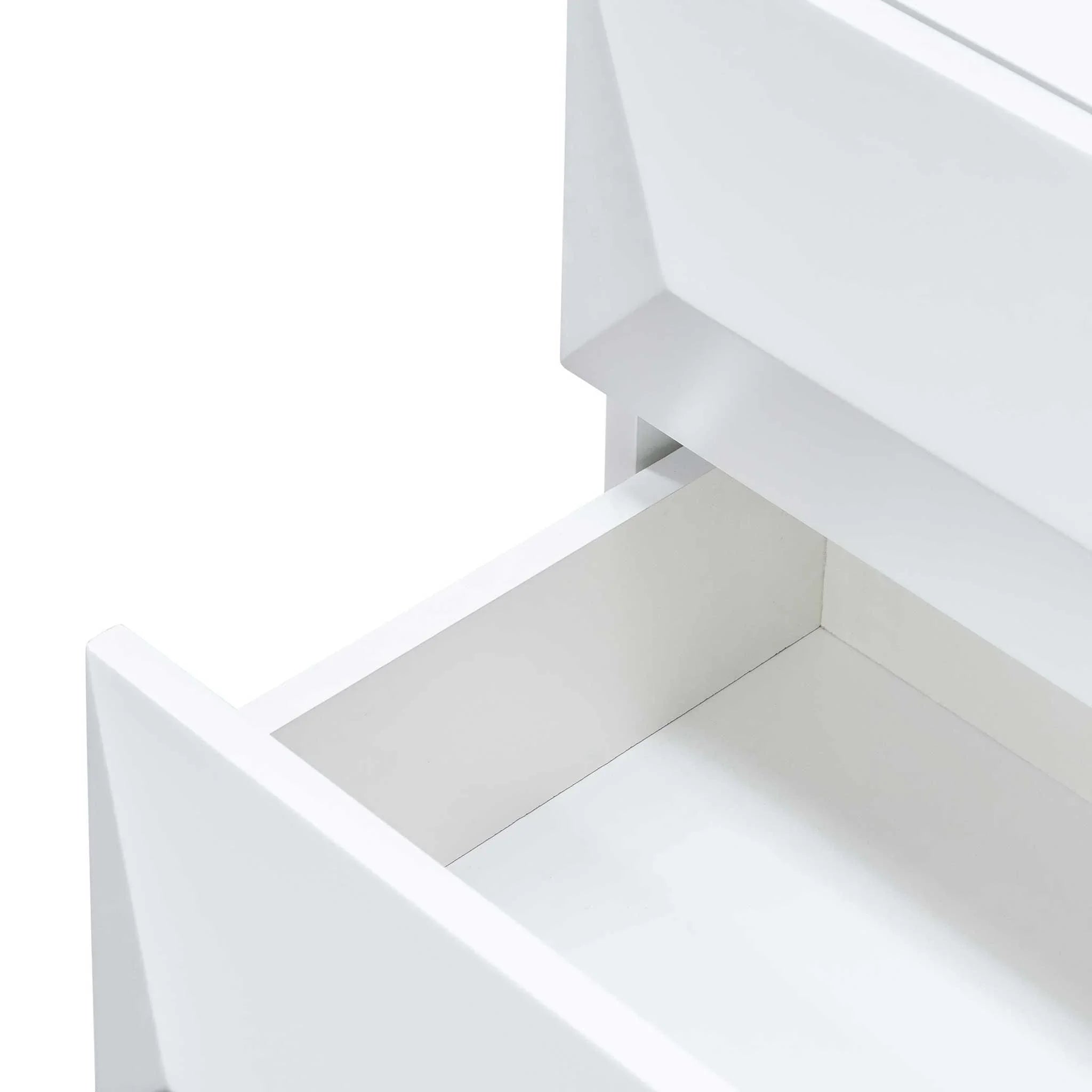 CST6410-IG Wooden Side Table - White with Gold Legs - Furniture Castle