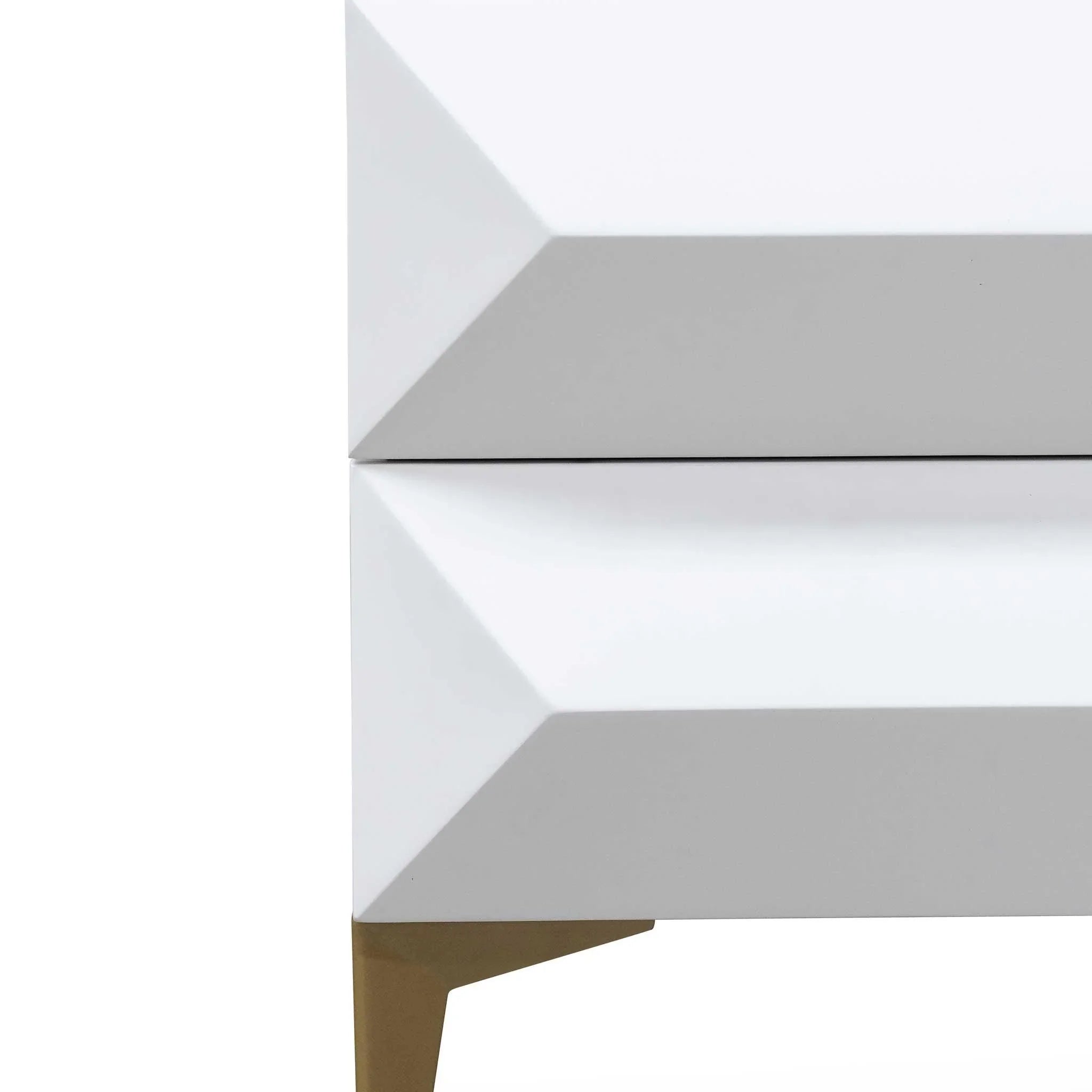 CST6410-IG Wooden Side Table - White with Gold Legs - Furniture Castle