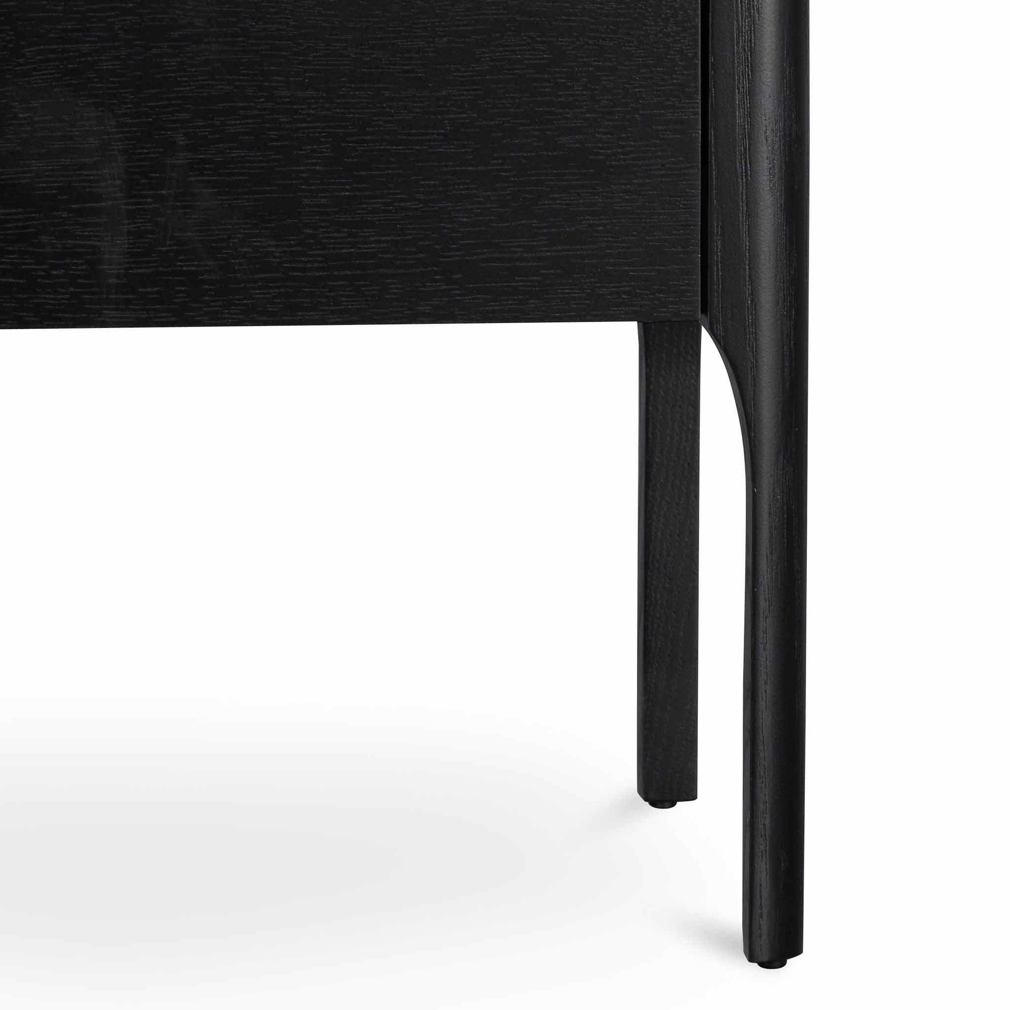 CST6529-CN Bedside Table - Black with Porcelain Marble Top - Furniture Castle