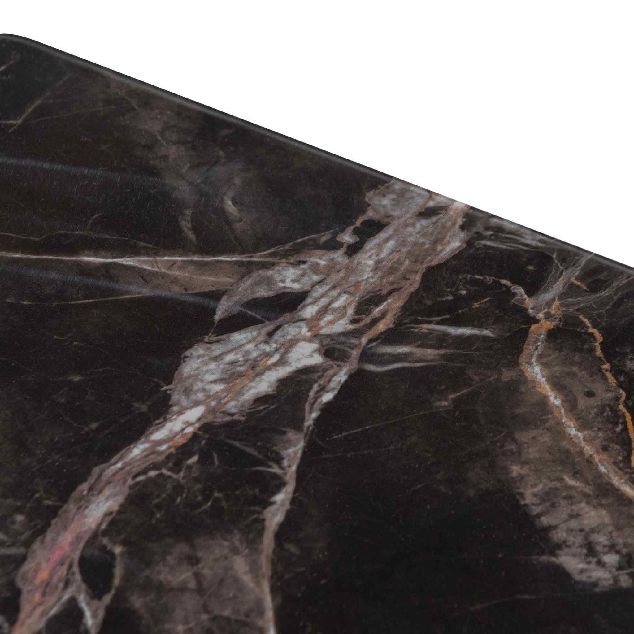 CST6529-CN Bedside Table - Black with Porcelain Marble Top - Furniture Castle