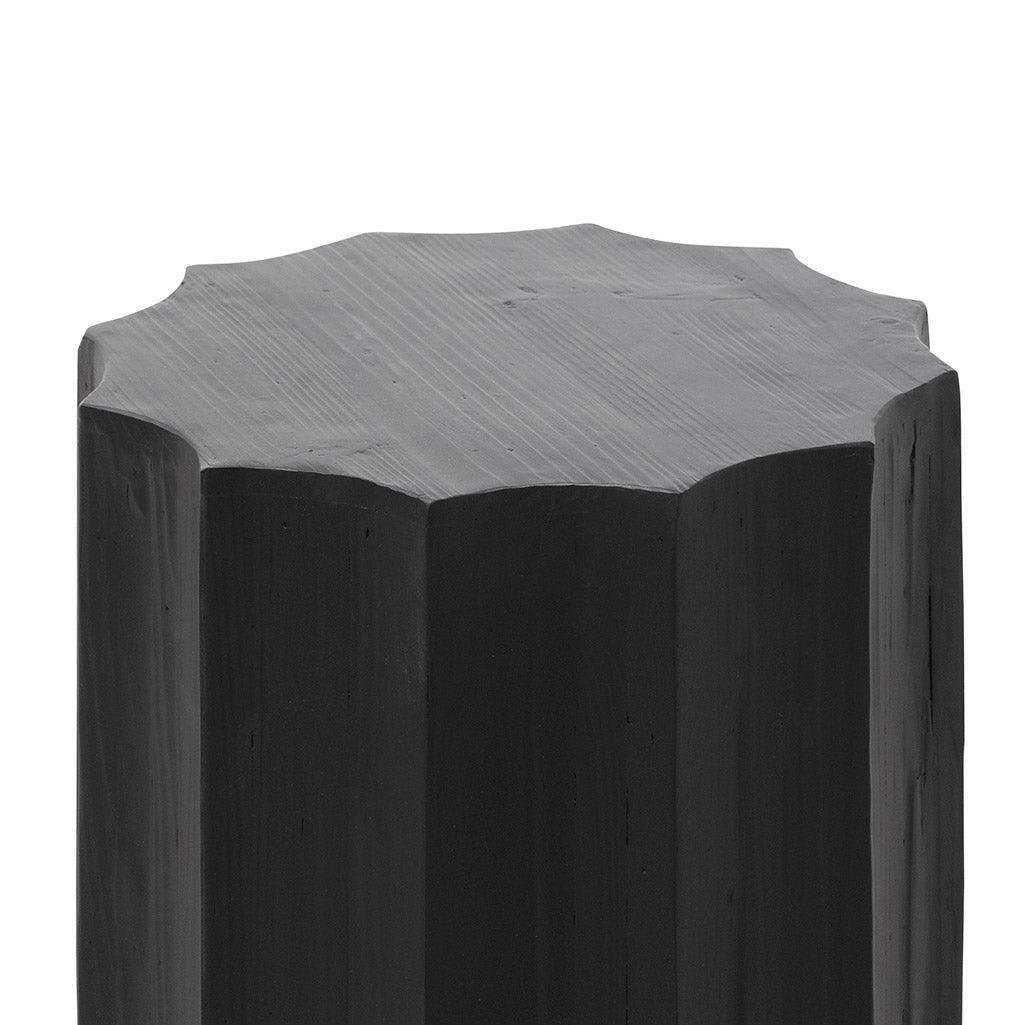 CST6779-NI 40cm (D) recycled Side Table - Full Black - Furniture Castle
