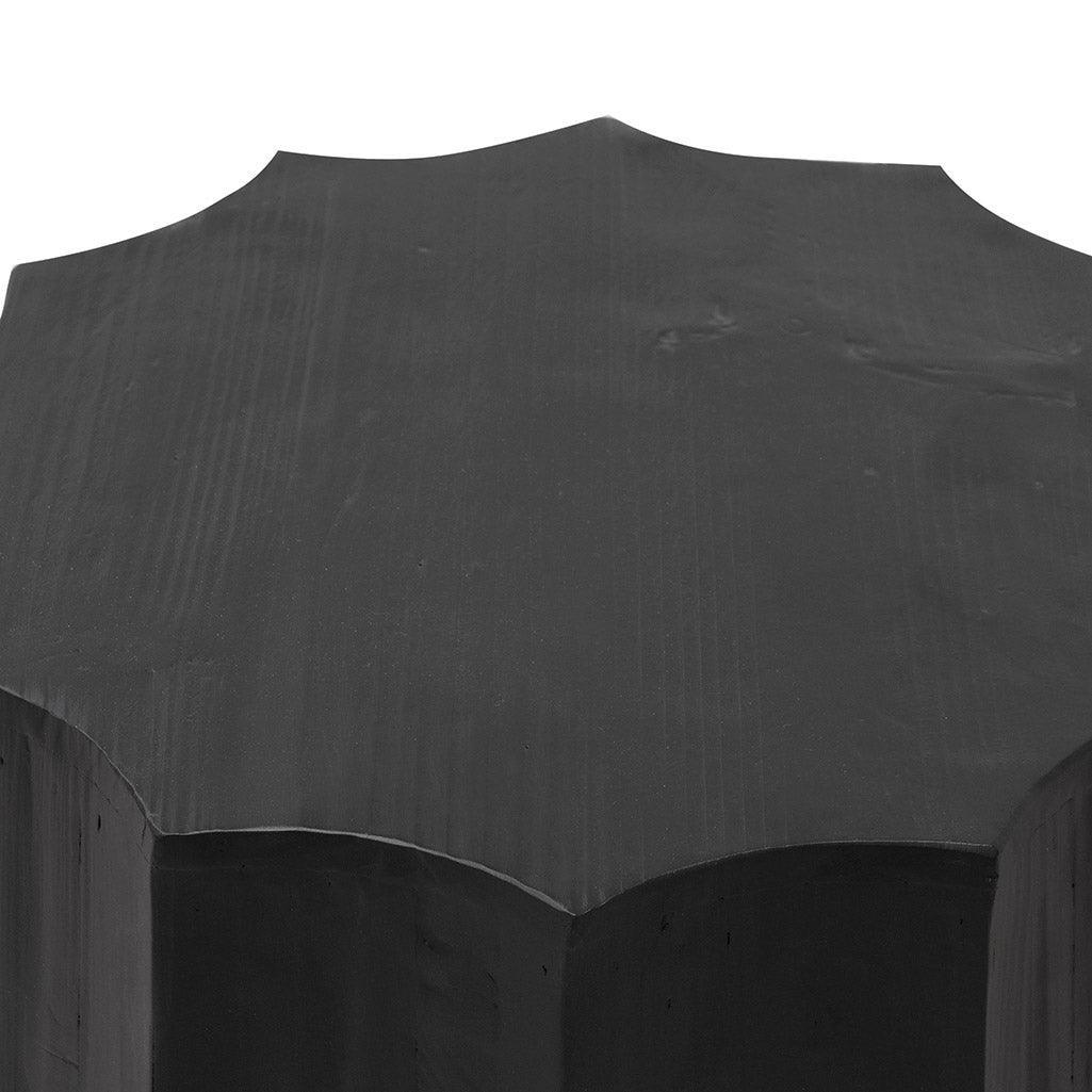 CST6779-NI 40cm (D) recycled Side Table - Full Black - Furniture Castle