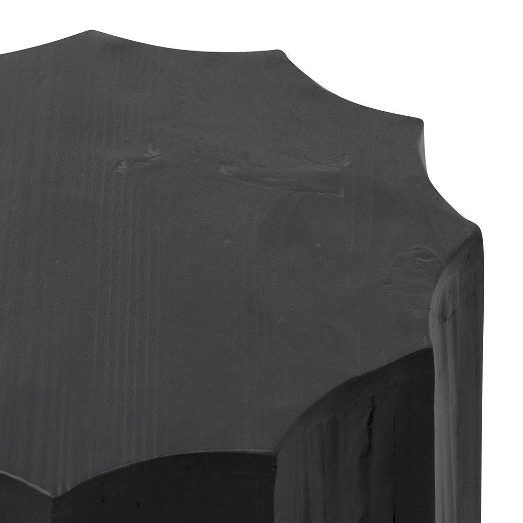 CST6779-NI 40cm (D) recycled Side Table - Full Black - Furniture Castle