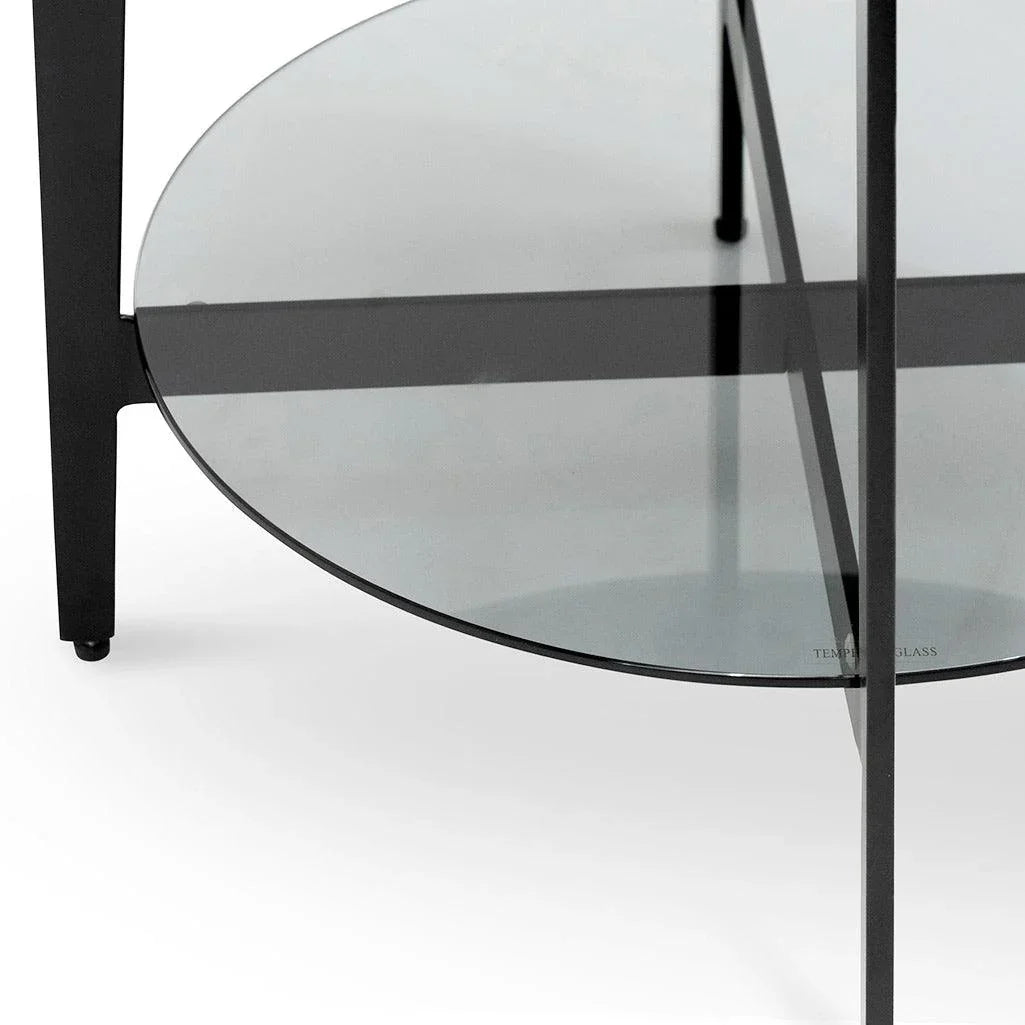 CST6894-IG Round Side Table - Black - Furniture Castle