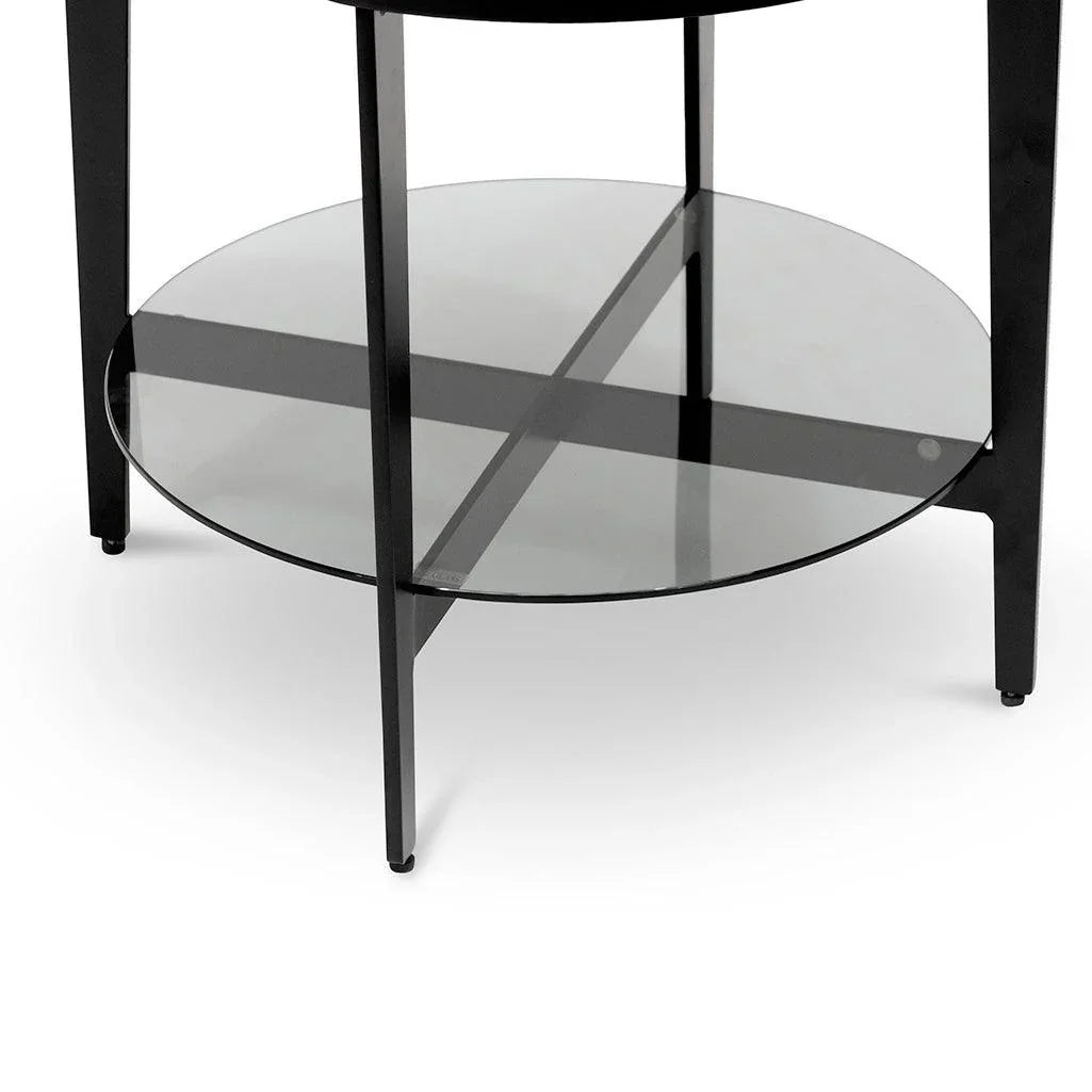CST6894-IG Round Side Table - Black - Furniture Castle