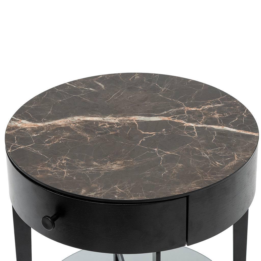 CST6894-IG Round Side Table - Black - Furniture Castle