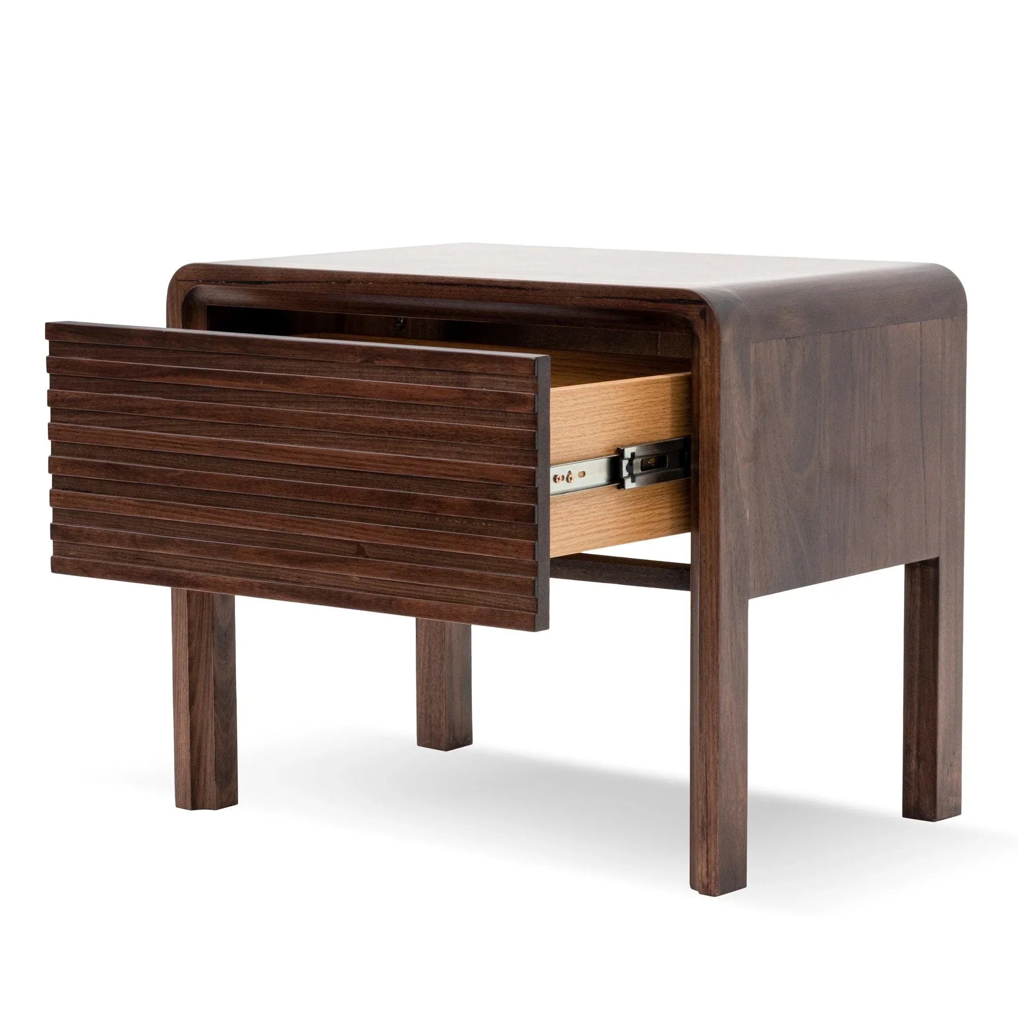 CST8041-AW Single Drawer Bedside Table - Walnut - Furniture Castle
