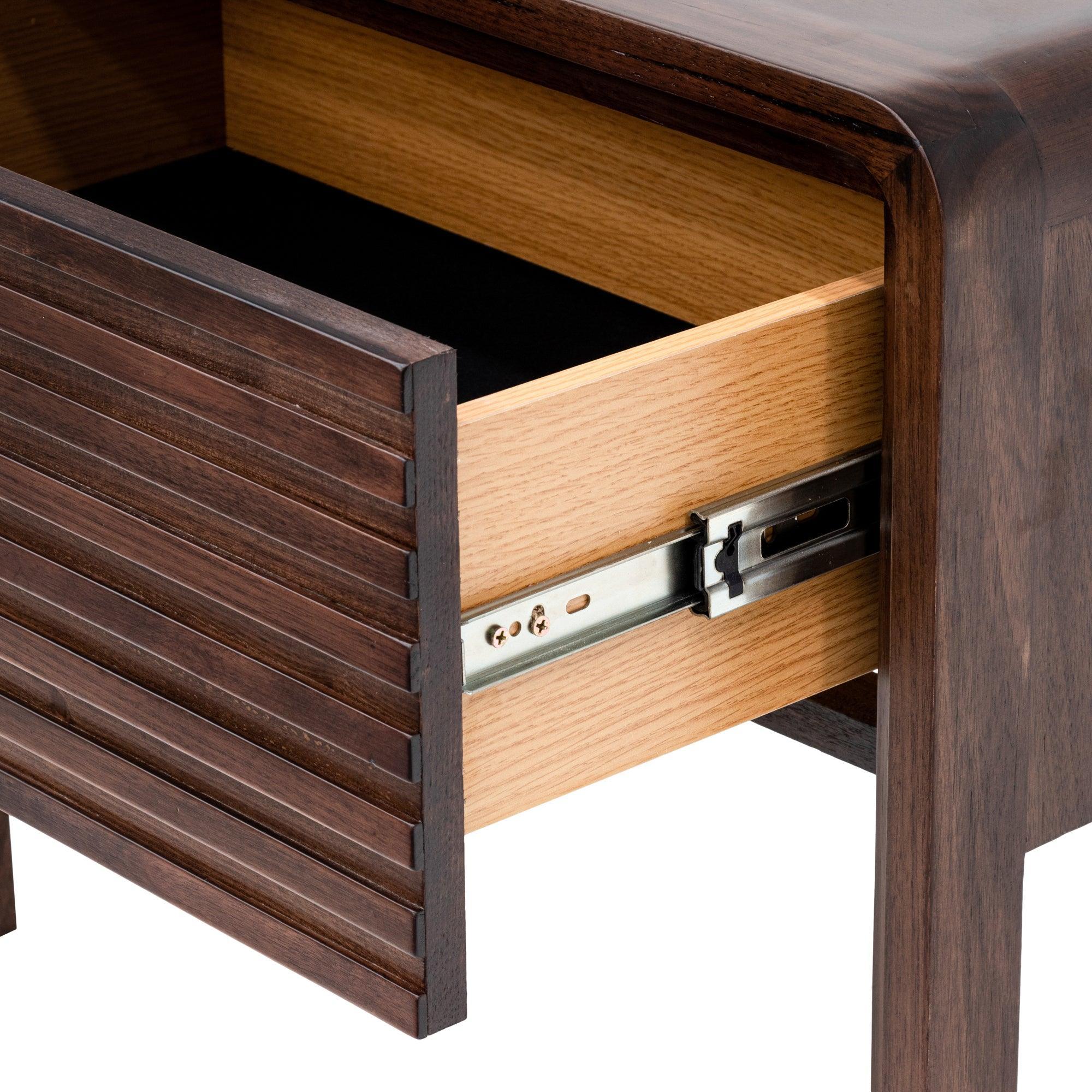 CST8041-AW Single Drawer Bedside Table - Walnut - Furniture Castle