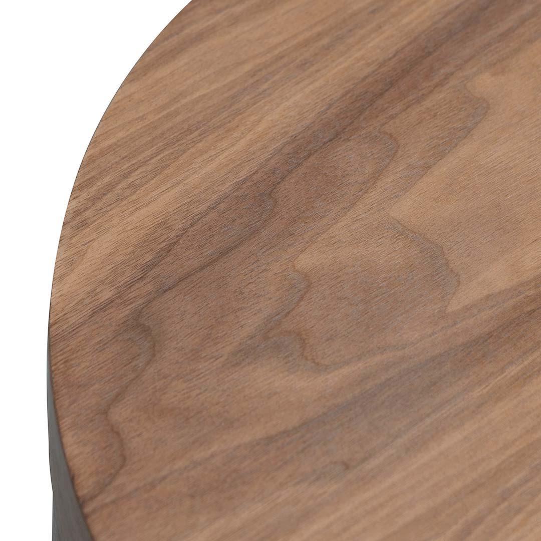 CST8083-BB Round Wooden Bedside Table - Walnut - Furniture Castle