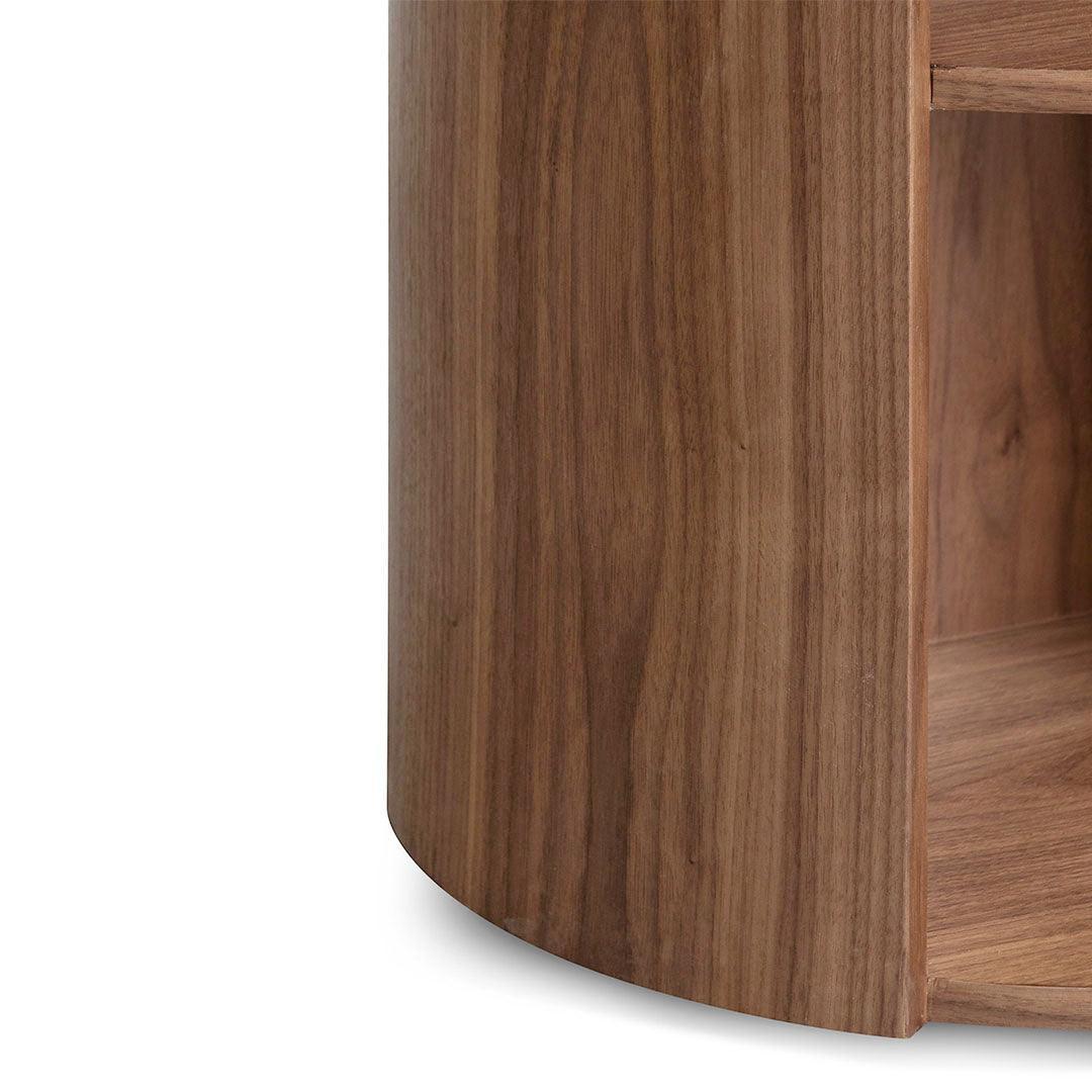 CST8083-BB Round Wooden Bedside Table - Walnut - Furniture Castle