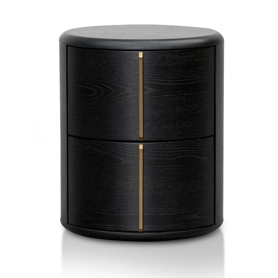 CST8204-CN 46cm Round Bedside Table - Black - Furniture Castle