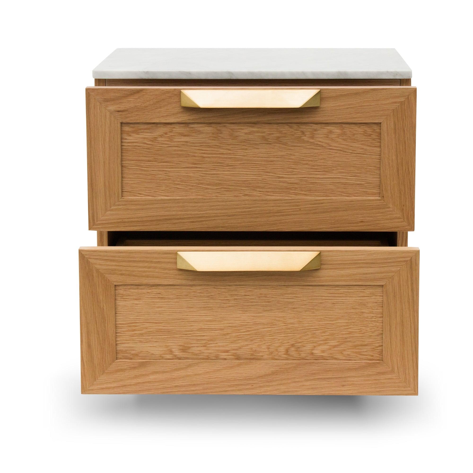 CST8235-CN Bedside Table - Natural with Marble Top - Furniture Castle
