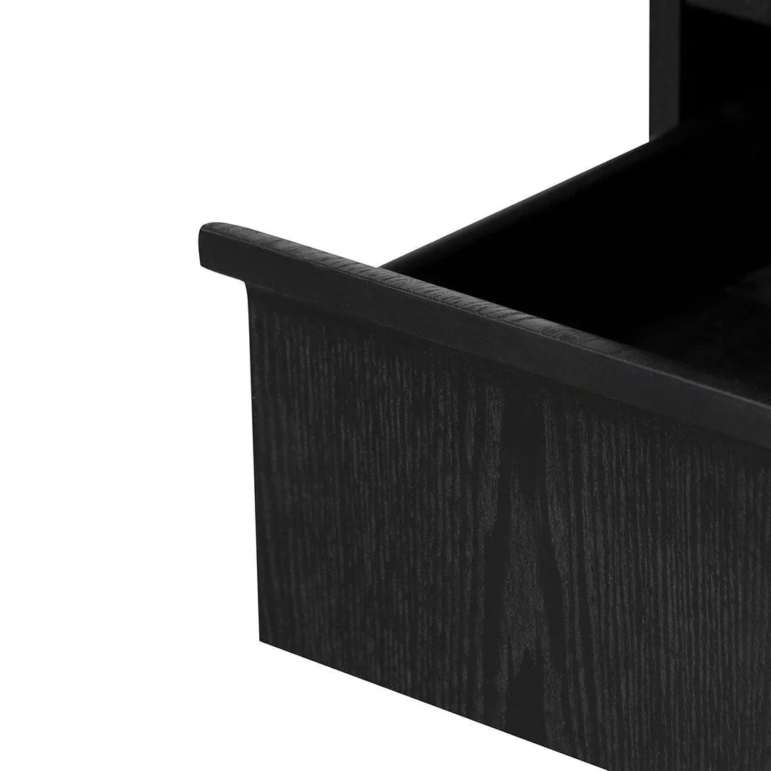 CST8244-DR Bedside Table - Full Black - Furniture Castle