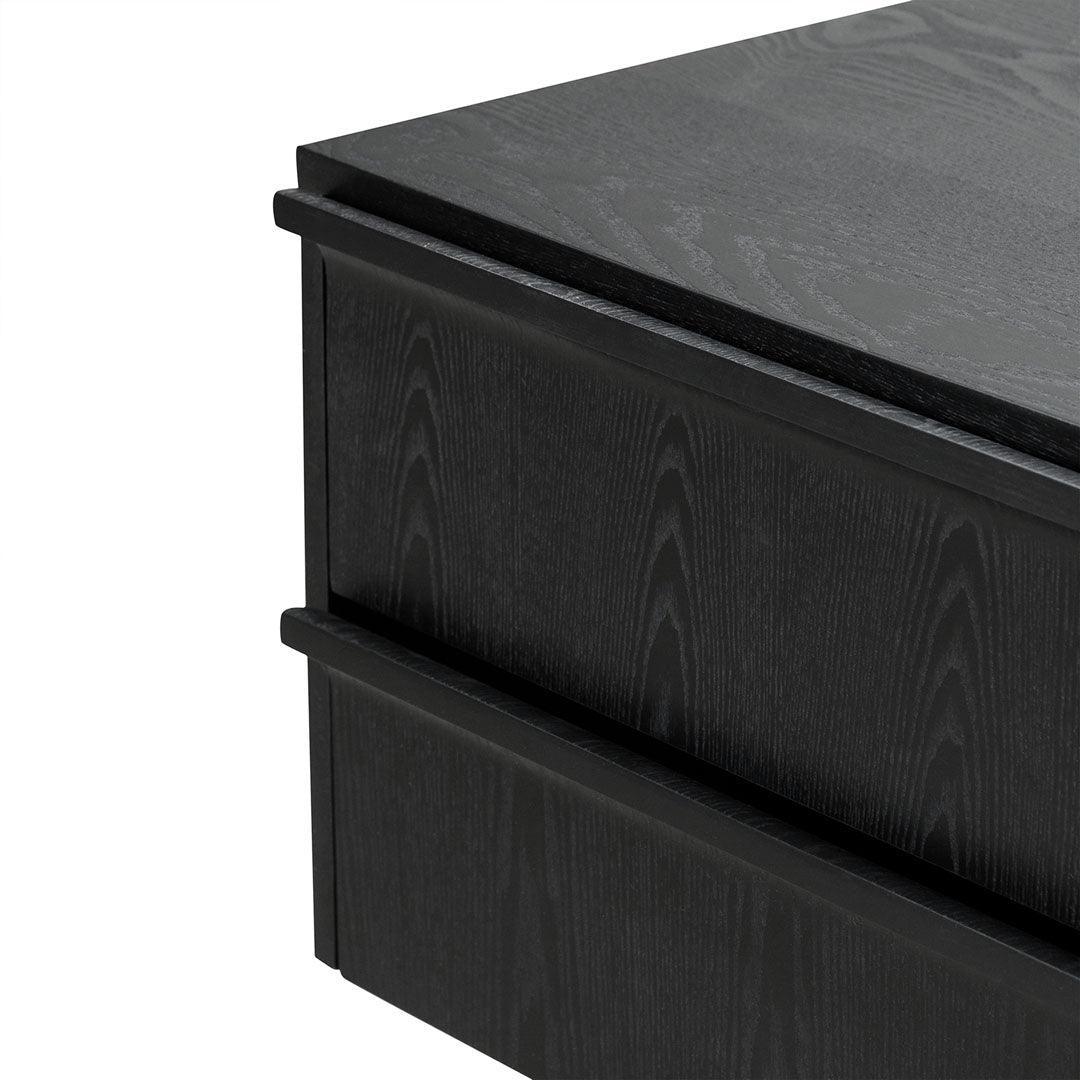 CST8244-DR Bedside Table - Full Black - Furniture Castle