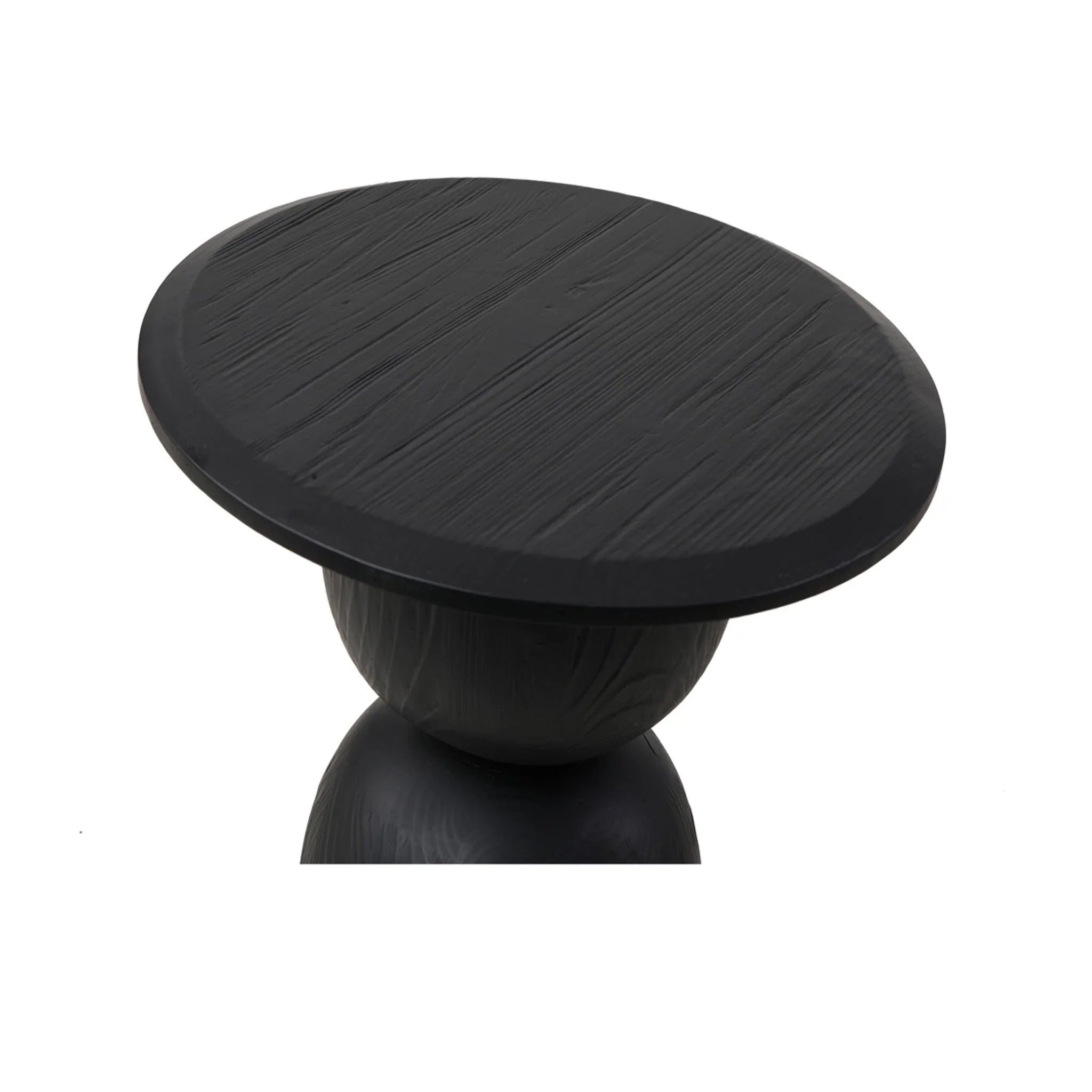 CST8296-NI Round Side Table - Full Black - Furniture Castle