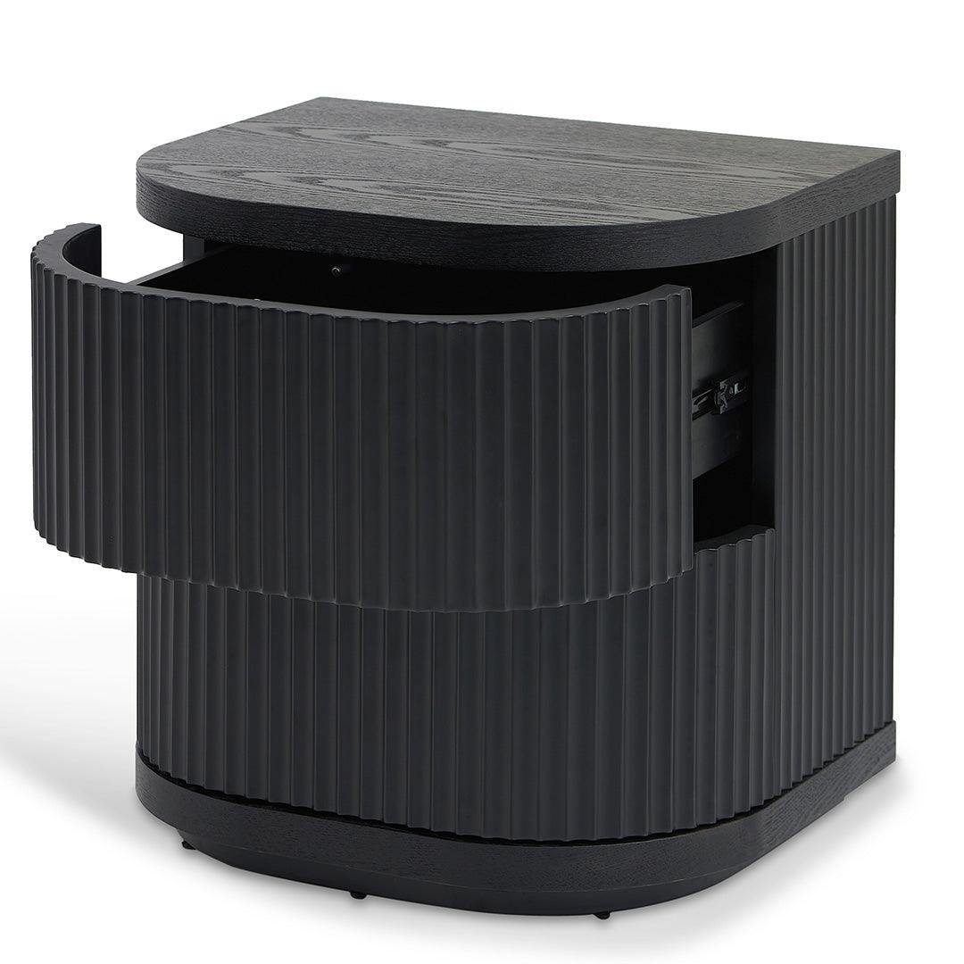 CST8343-DW Bedside Table - Full Black - Furniture Castle