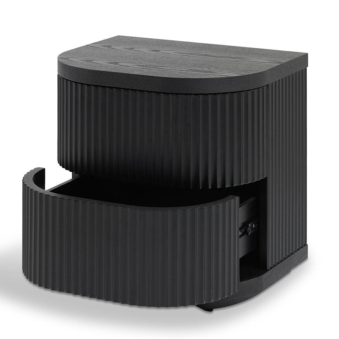 CST8343-DW Bedside Table - Full Black - Furniture Castle