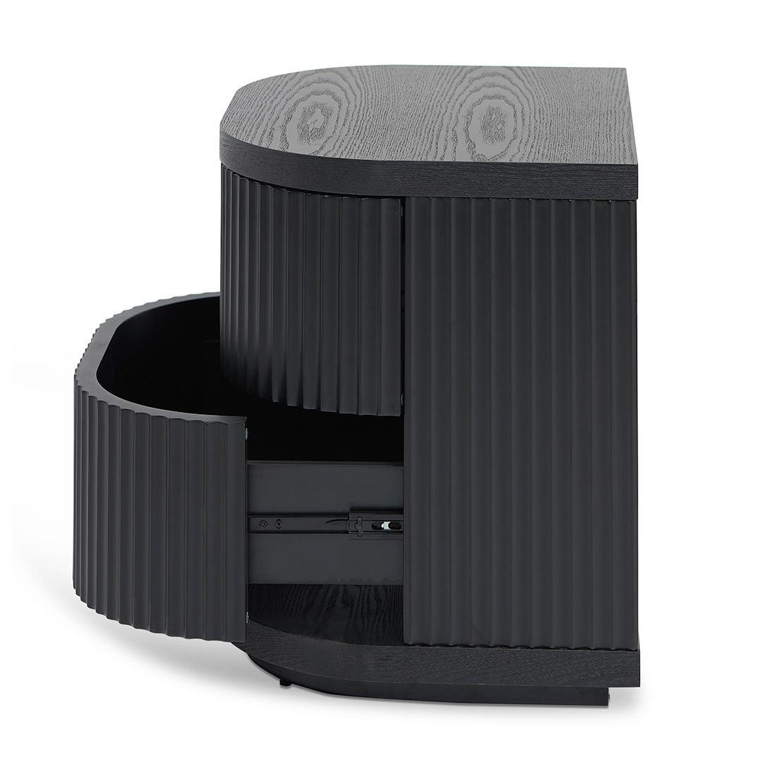 CST8343-DW Bedside Table - Full Black - Furniture Castle