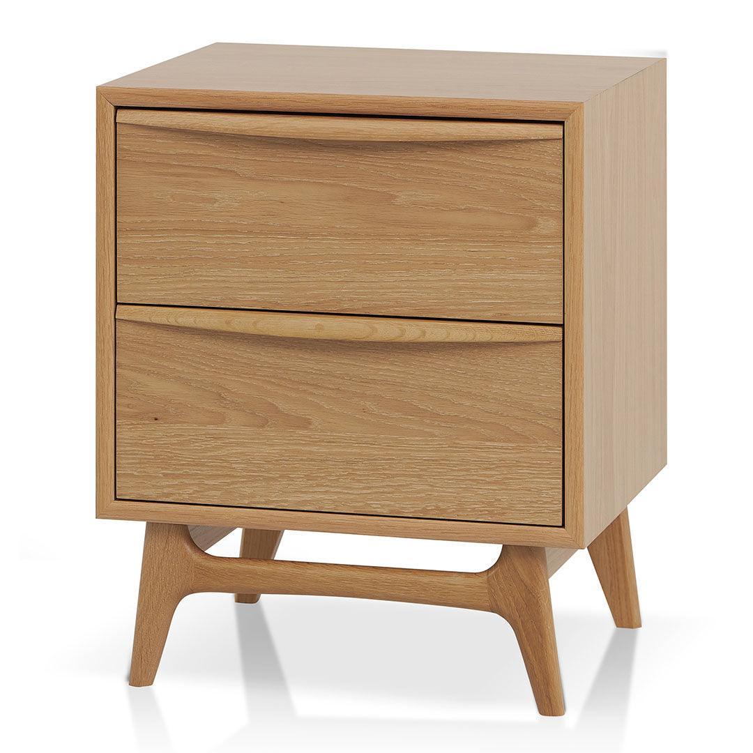 CST8534-VN 2 Drawer Bedside Table - Natural Oak - Furniture Castle