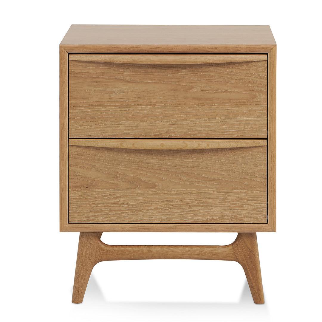 CST8534-VN 2 Drawer Bedside Table - Natural Oak - Furniture Castle