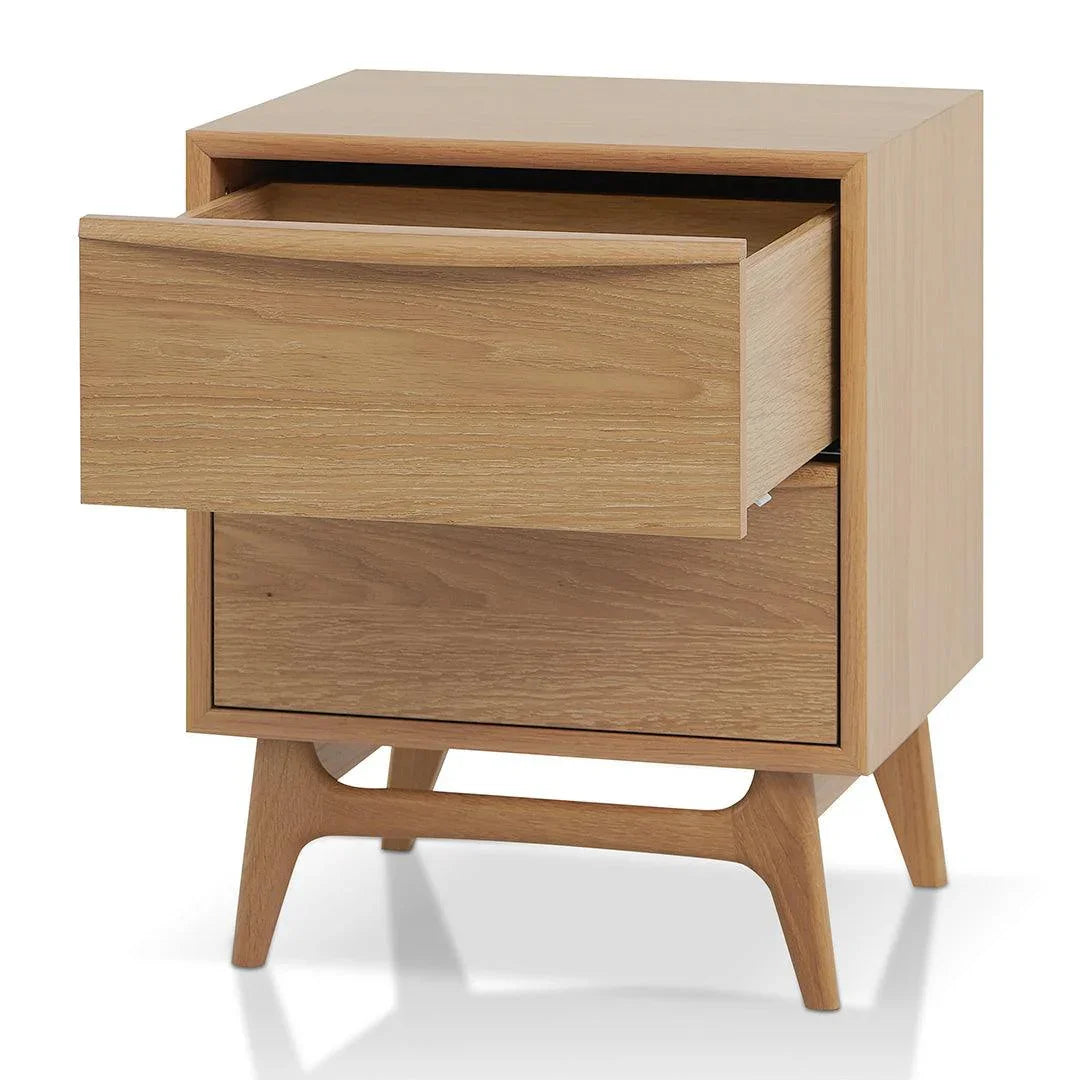 CST8534-VN 2 Drawer Bedside Table - Natural Oak - Furniture Castle