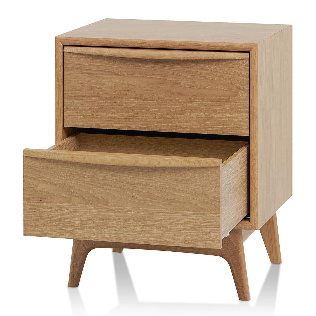 CST8534-VN 2 Drawer Bedside Table - Natural Oak - Furniture Castle