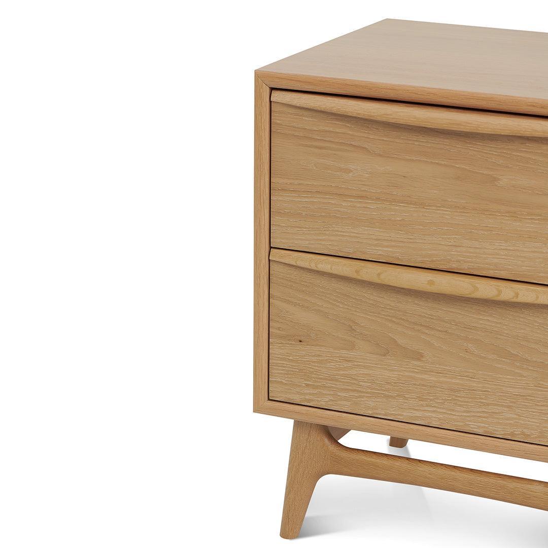 CST8534-VN 2 Drawer Bedside Table - Natural Oak - Furniture Castle