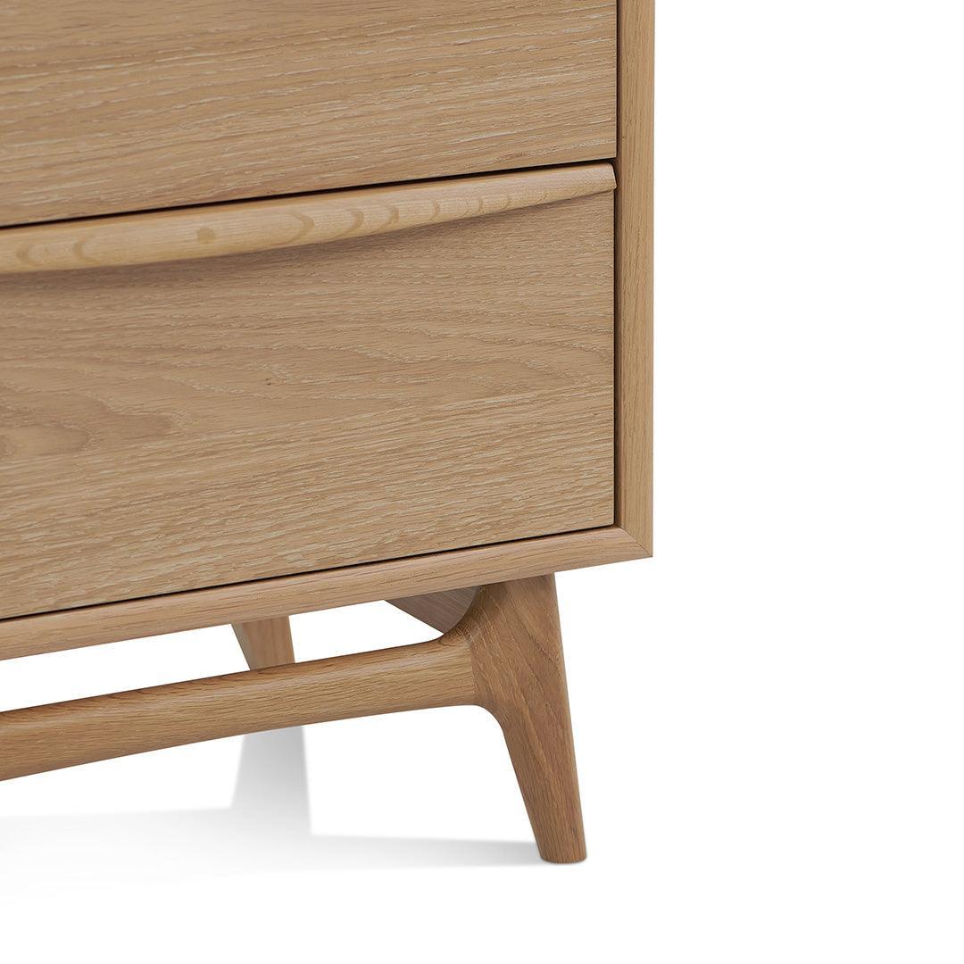 CST8534-VN 2 Drawer Bedside Table - Natural Oak - Furniture Castle