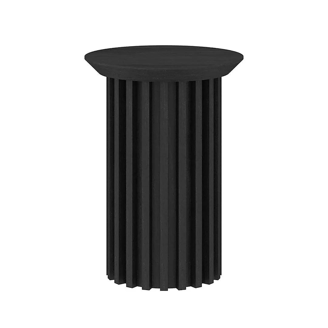 CST8589-CN Round Side Table - Black Oak - Furniture Castle