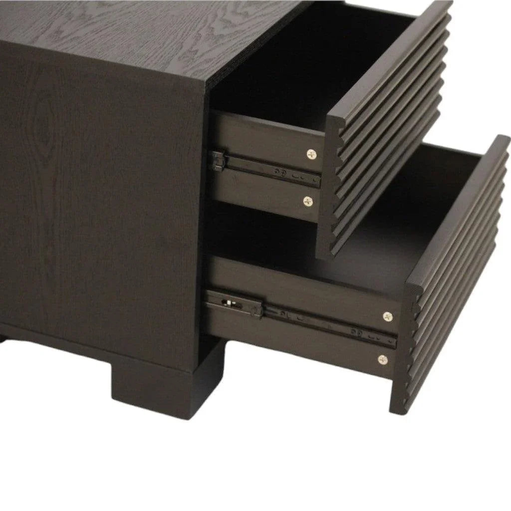 CST8630-DW Bedside Table - Full Black - Furniture Castle
