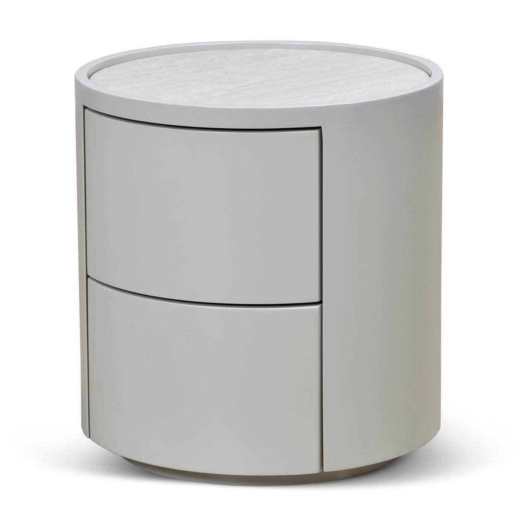 CST8637-IG Bedside Table - Light Grey - Furniture Castle