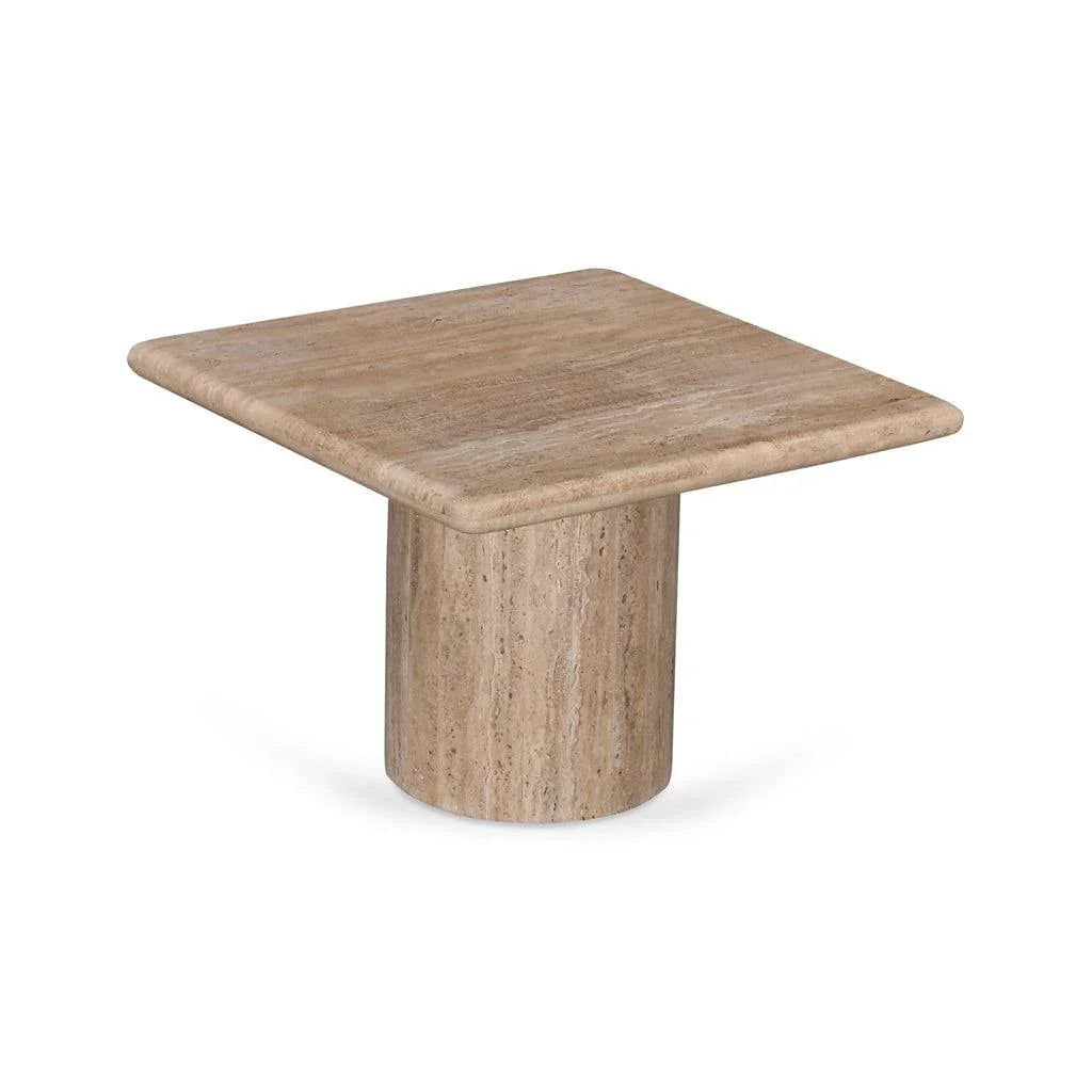 CST8712-RB 50cm Travertine Top Side Table - Natural - Furniture Castle