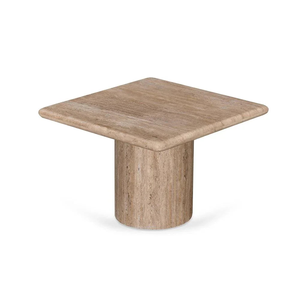 CST8712-RB 50cm Travertine Top Side Table - Natural - Furniture Castle
